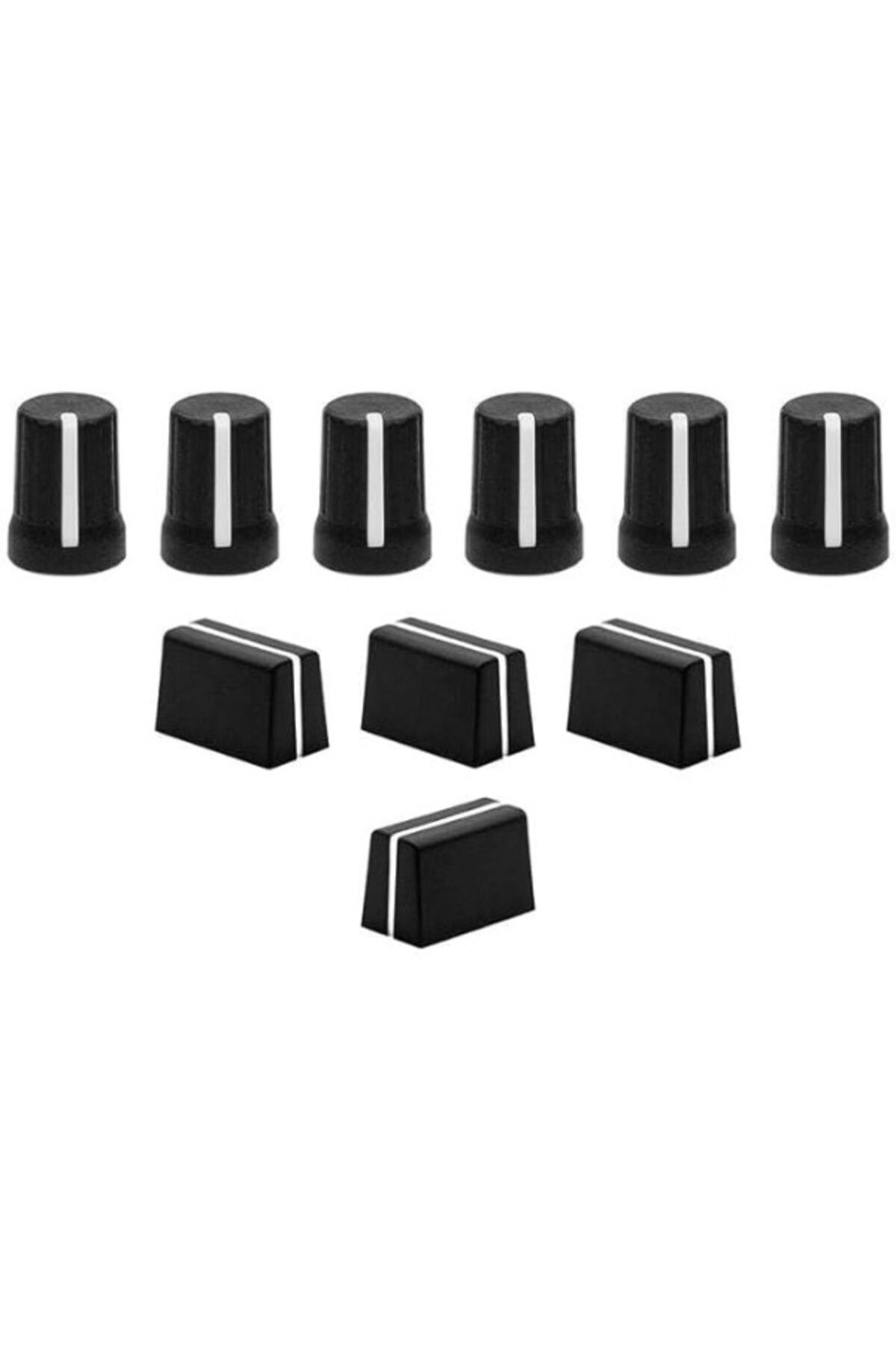 ShopZum Dj Techtools Chroma Caps Lite Pack (Black) | Chroma Caps Lite Paketi: 6X Super Knobs, 3X Fader Pro