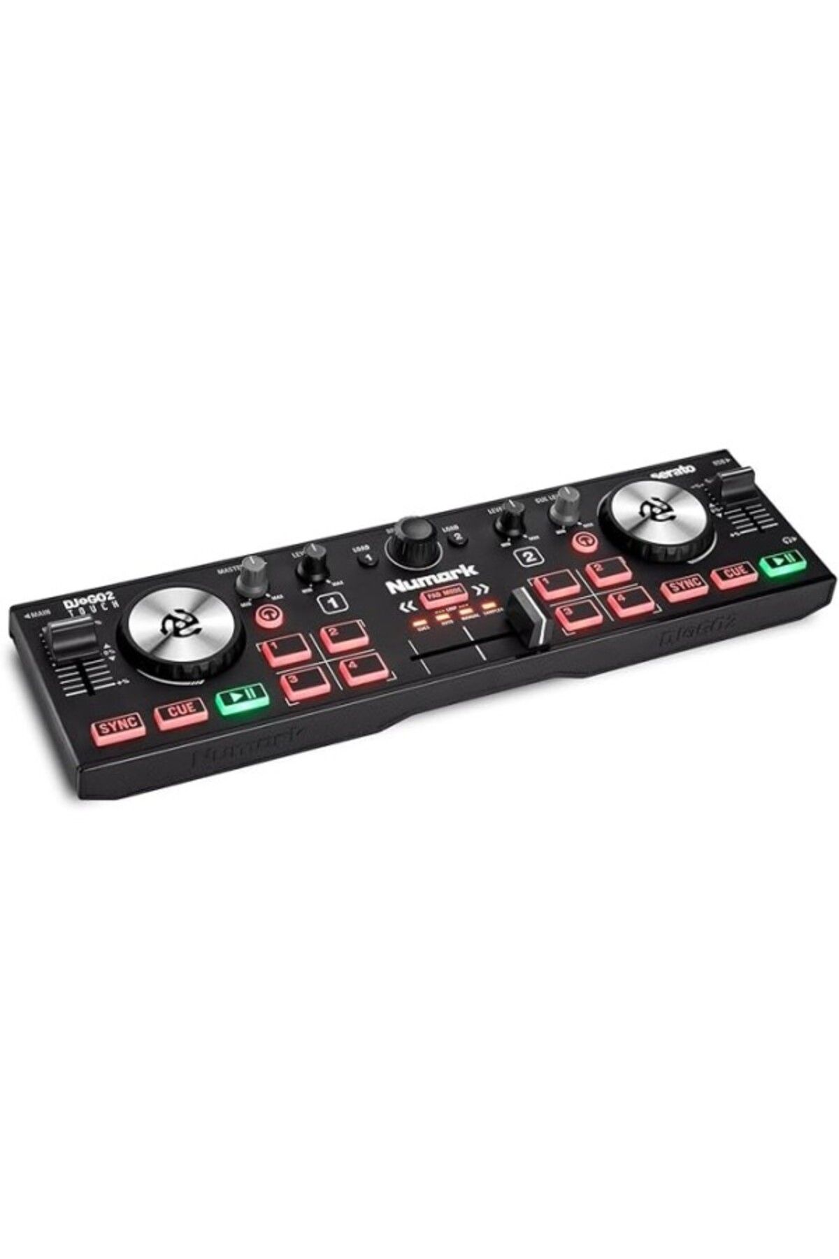 ShopZum Numark Dj2go2 Touch – Yolculuk Için Mini Dj Kontrol Cihazı – 2 Panelli Usb Dj Konsolu, Ses Arayüzü