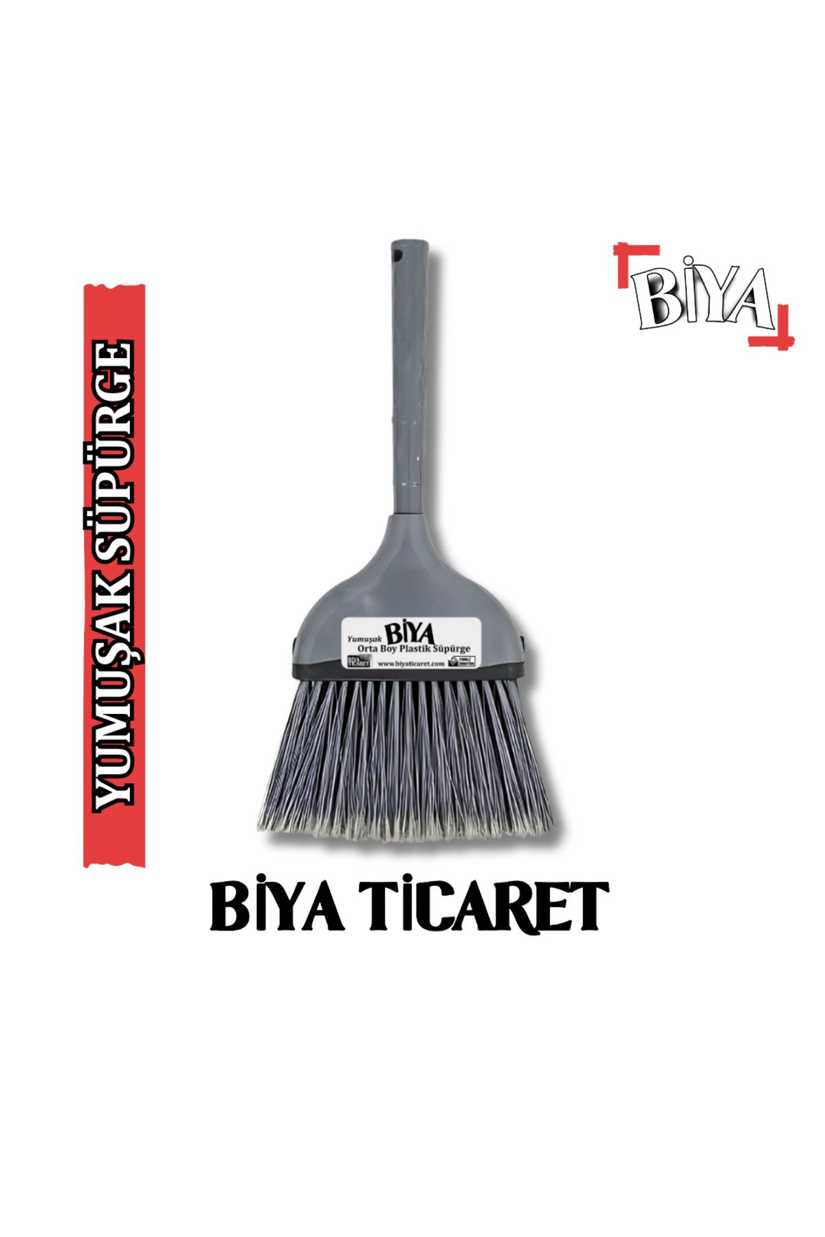 BİYA Orta Plastik Süpürge - Yumuşak