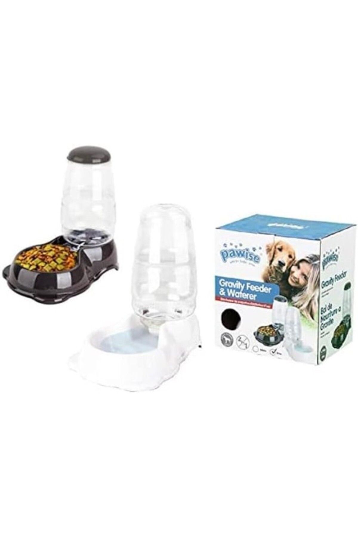 ShopZum Pawise Hazneli Kedi Köpek Mama-su Kabı Takım 2,6 Lt