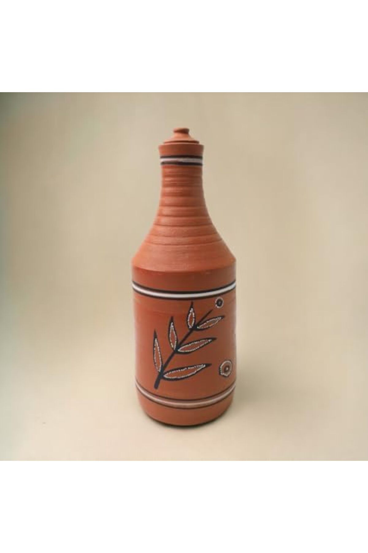 Generic-ARK DhaaroVibes 1L Village Harmony Clay Bottle – Handcrafted Terracotta Water Bottle, Eco-Friendly 3