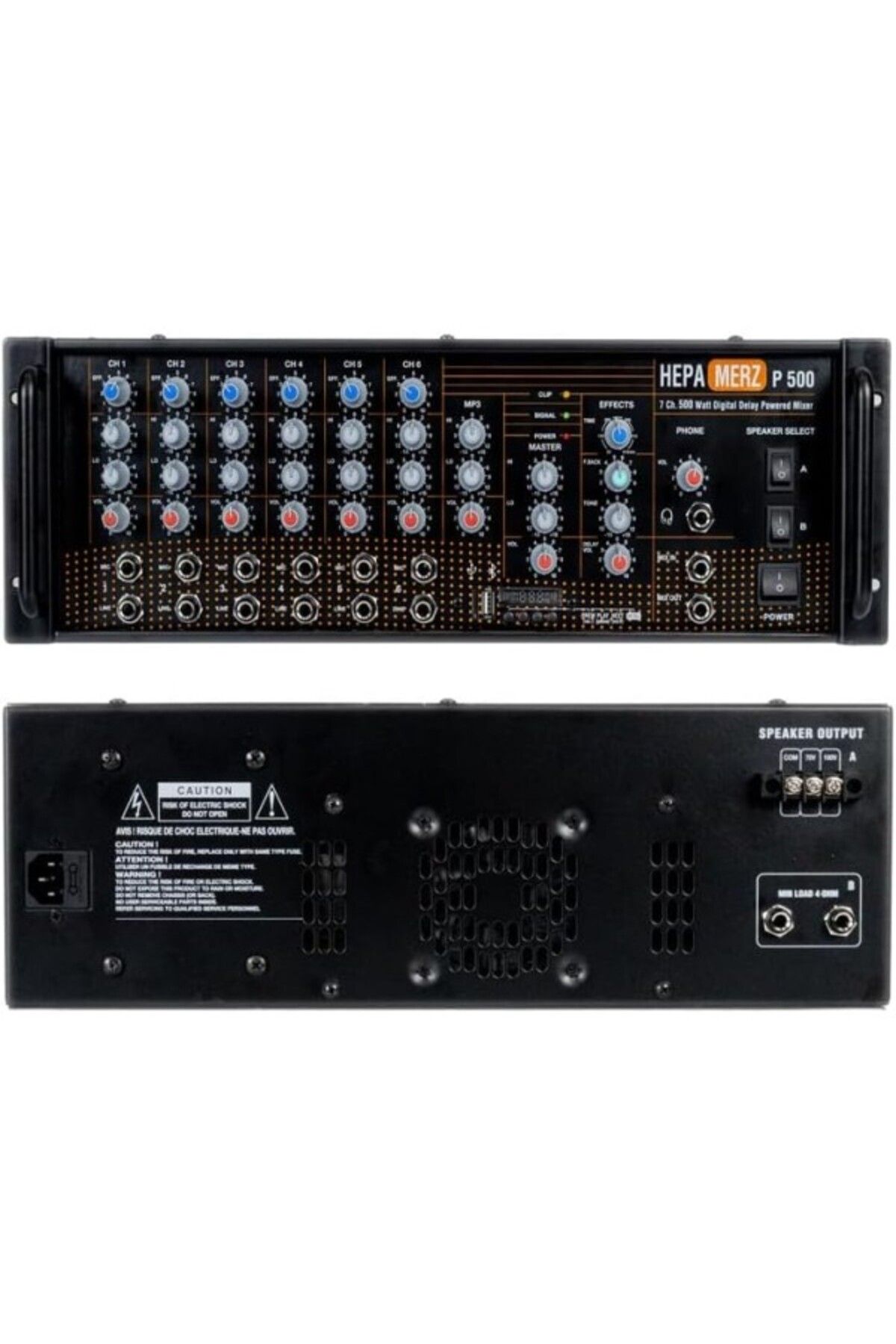 ShopZum Hepa Merz Powerful P500 Profesyonel Power Mixer Anfi 500W Ekholu 100V/8 Ohm Usb Bluetooth