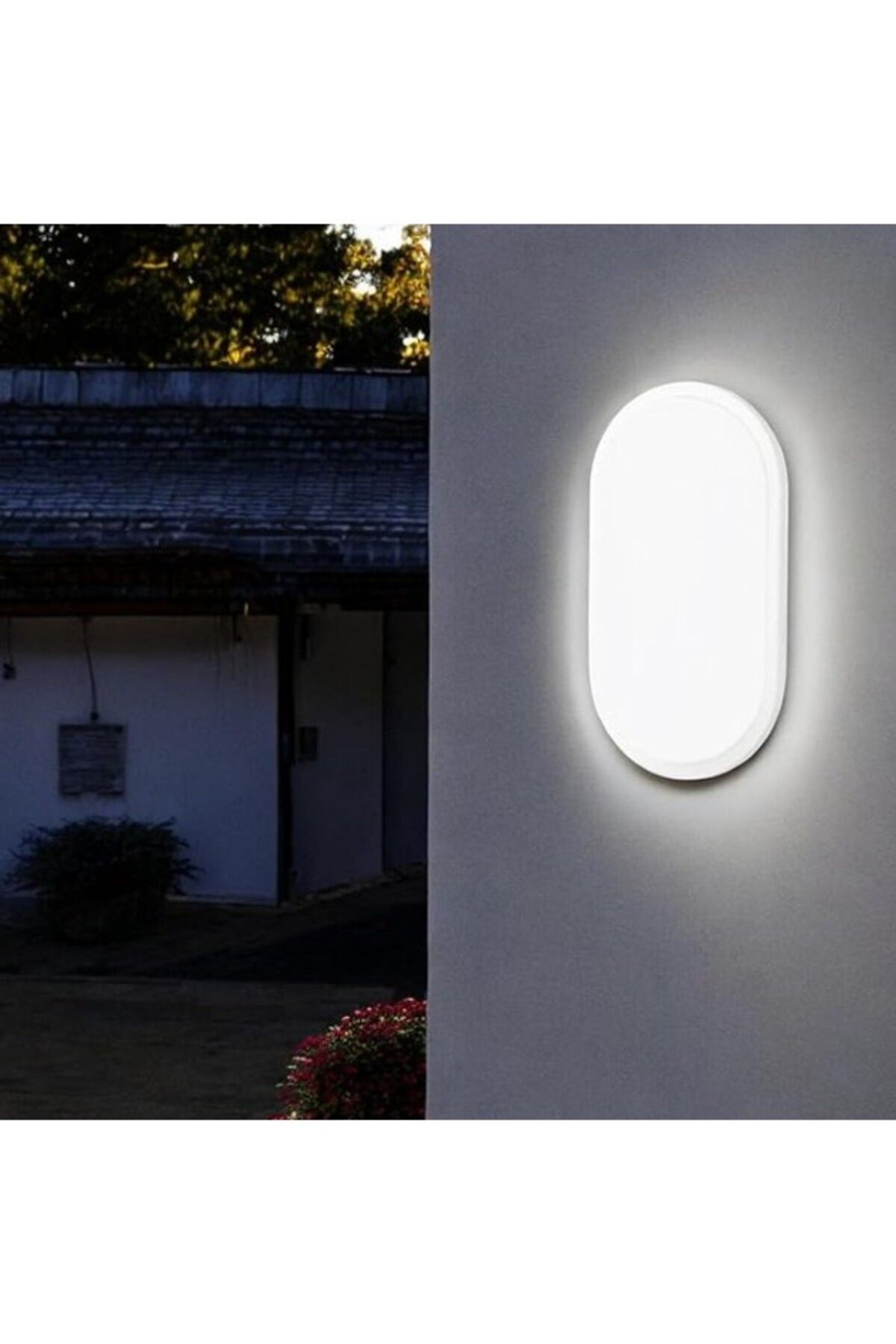 ShopZum Aydos 20w Oval Beyaz Led Nemliyer Armatür – Ip65 Su Geçirmez Tavan/duvar Lambası, 6500k Beyaz Işık
