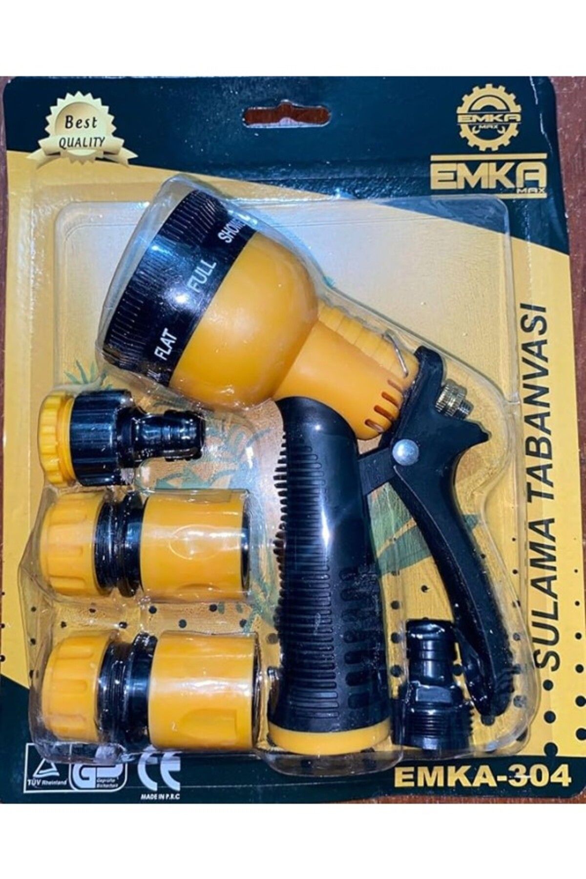 ShopZum Otomatik 7 Fonksiyonlu Tabanca Seti 3 Bağlantı Adaptörlü Bahçe Sulama Seti 1/2&Quot;