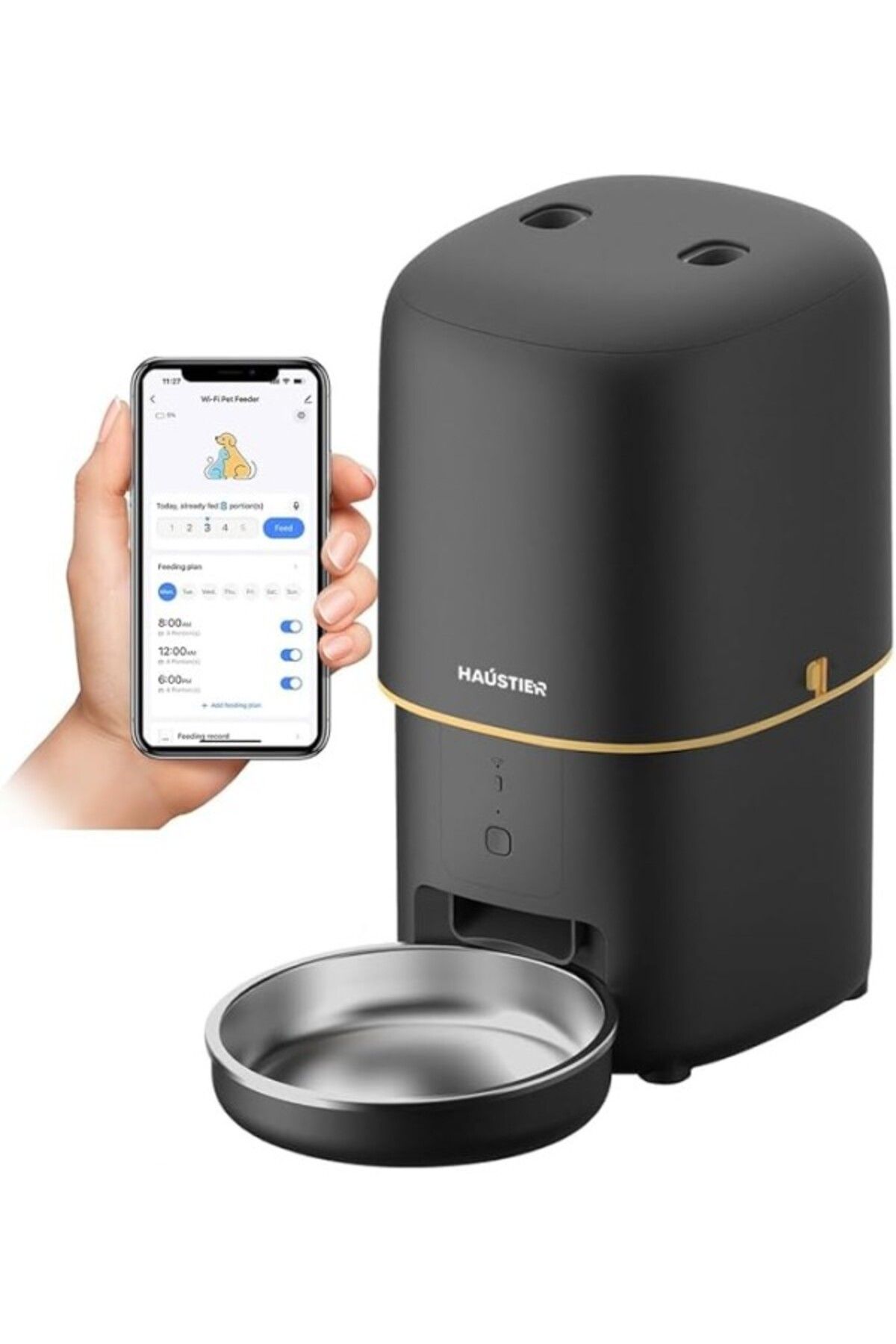 ShopZum Haustier Pf02 Akıllı Kedi Köpek Otomatik Mama Kabı, Tuya App-wifi Uzaktan Kontrol, 4lt Hazne, Metal