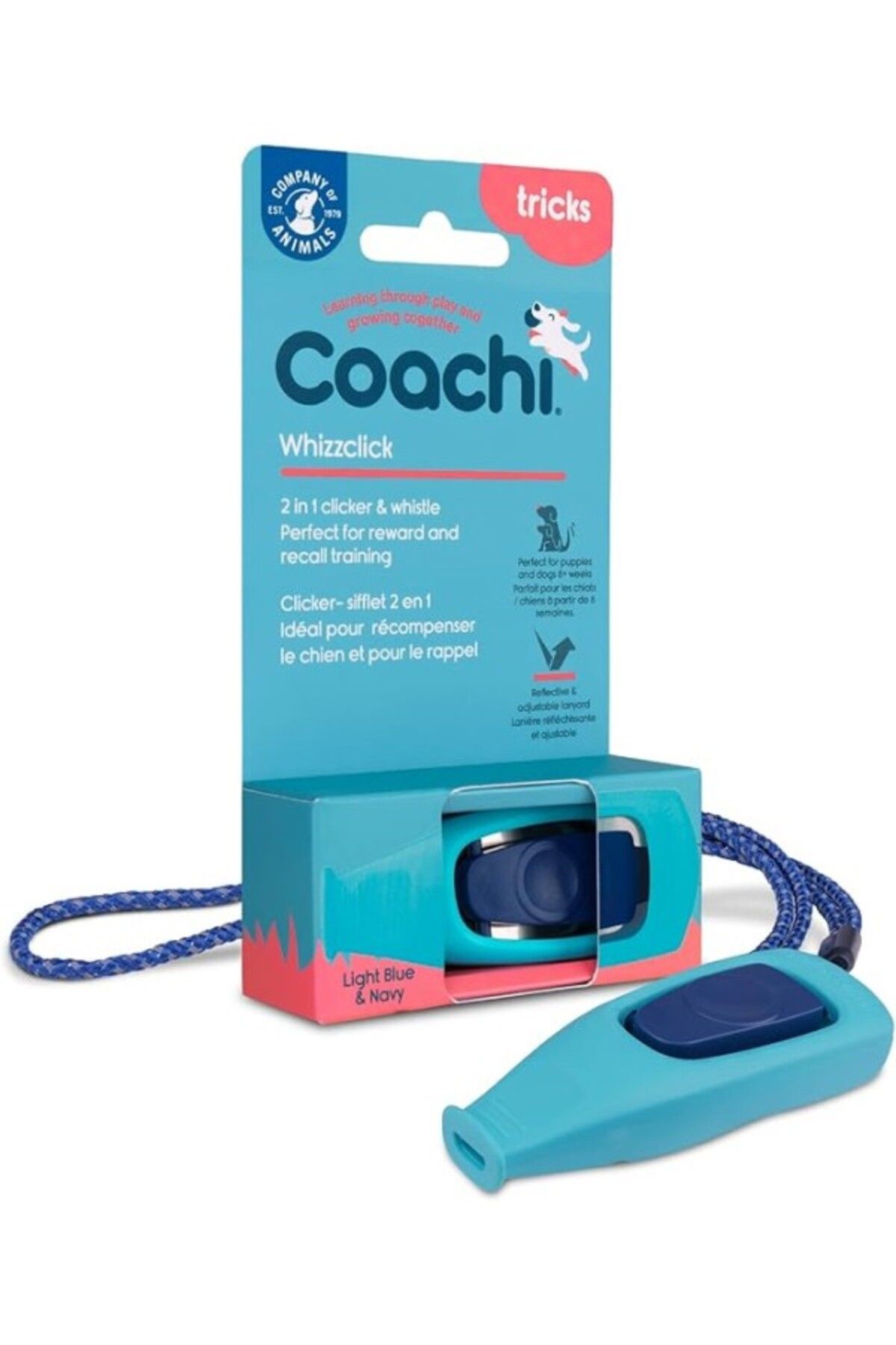ShopZum Company Of Animals, Coachi Whizzclick, 2&Apos;Si 1 Arada Kombine Klik Ve Düdük, 41112A, Açık