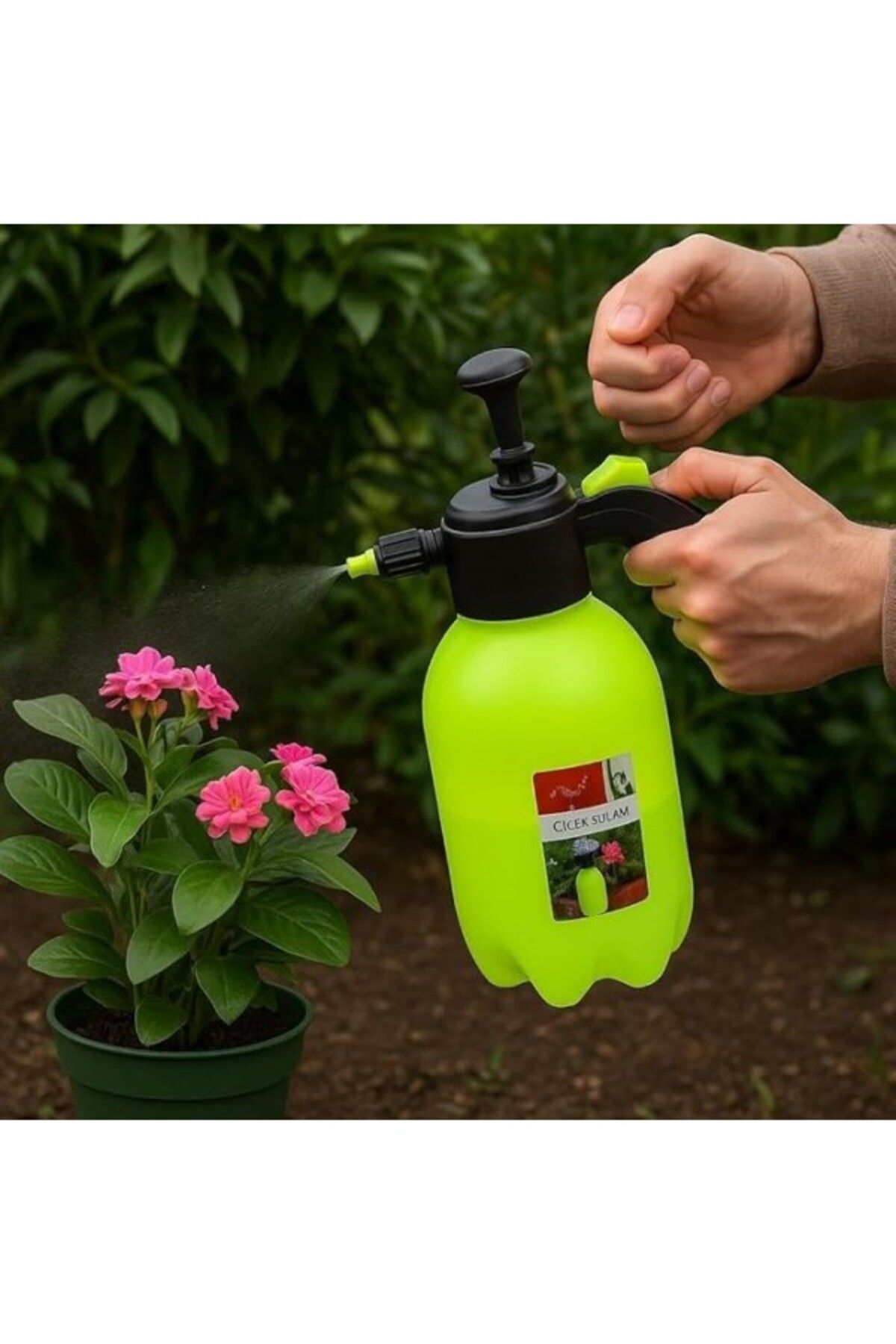 ShopZum Bahçe Püskürtme Pompası 2 Litre Hacimli, Elde Taşınabilir Su Püskürtücü, Basınçlı Bitki Sulayıcı