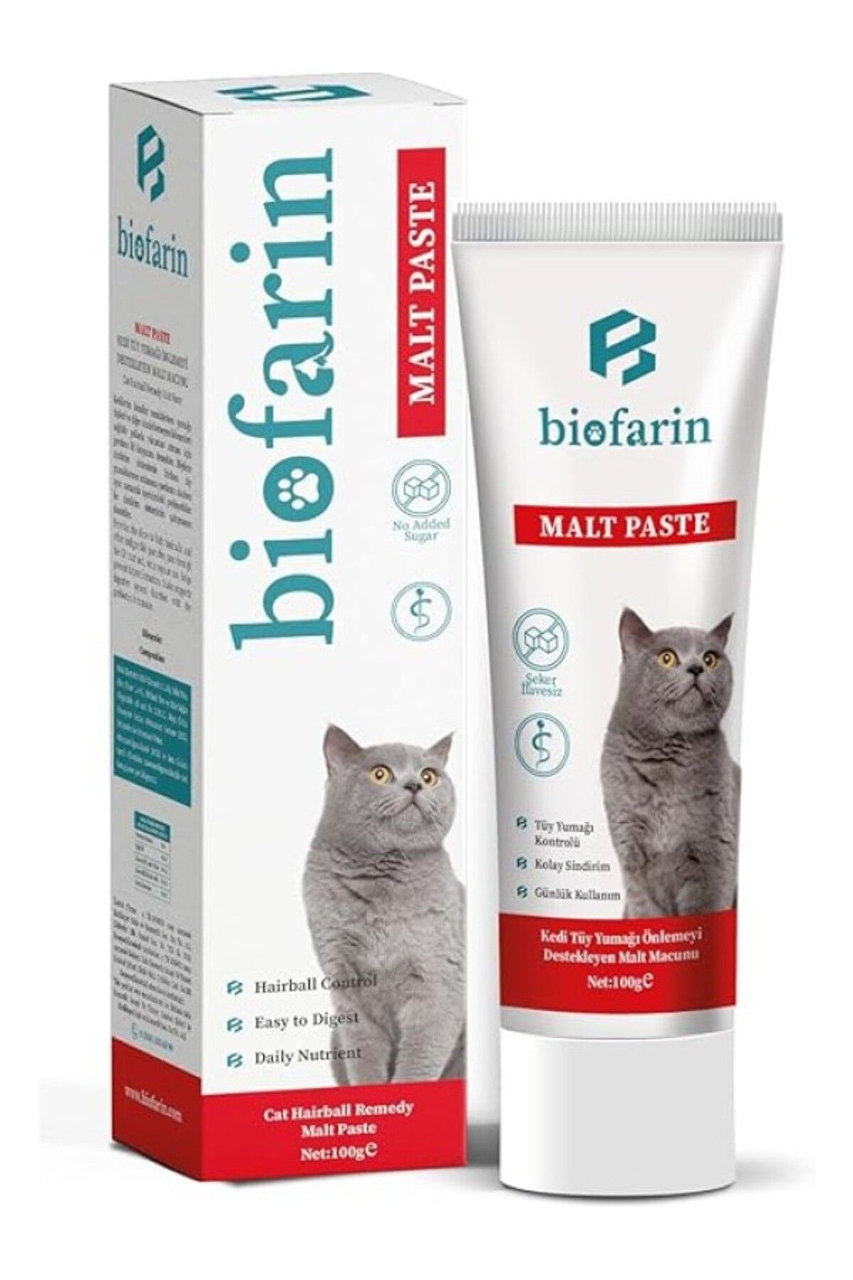 ShopZum Biofarin Malt Paste 100 gr Kedi Tüy Yumağı Önlemeyi Destekleyen Malt Macun - Kedi Vitamini