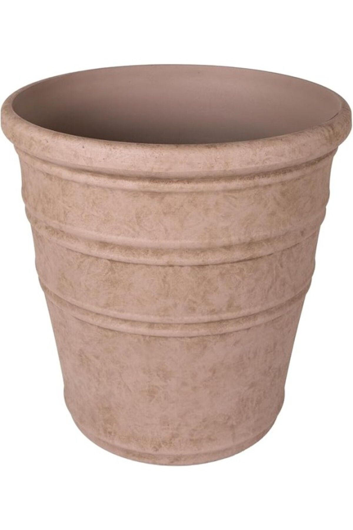 ShopZum Herdekora Oval İç Ve Dış Mekan Saksı Vizon Küçük Boy 40X40X41,5 Cm.