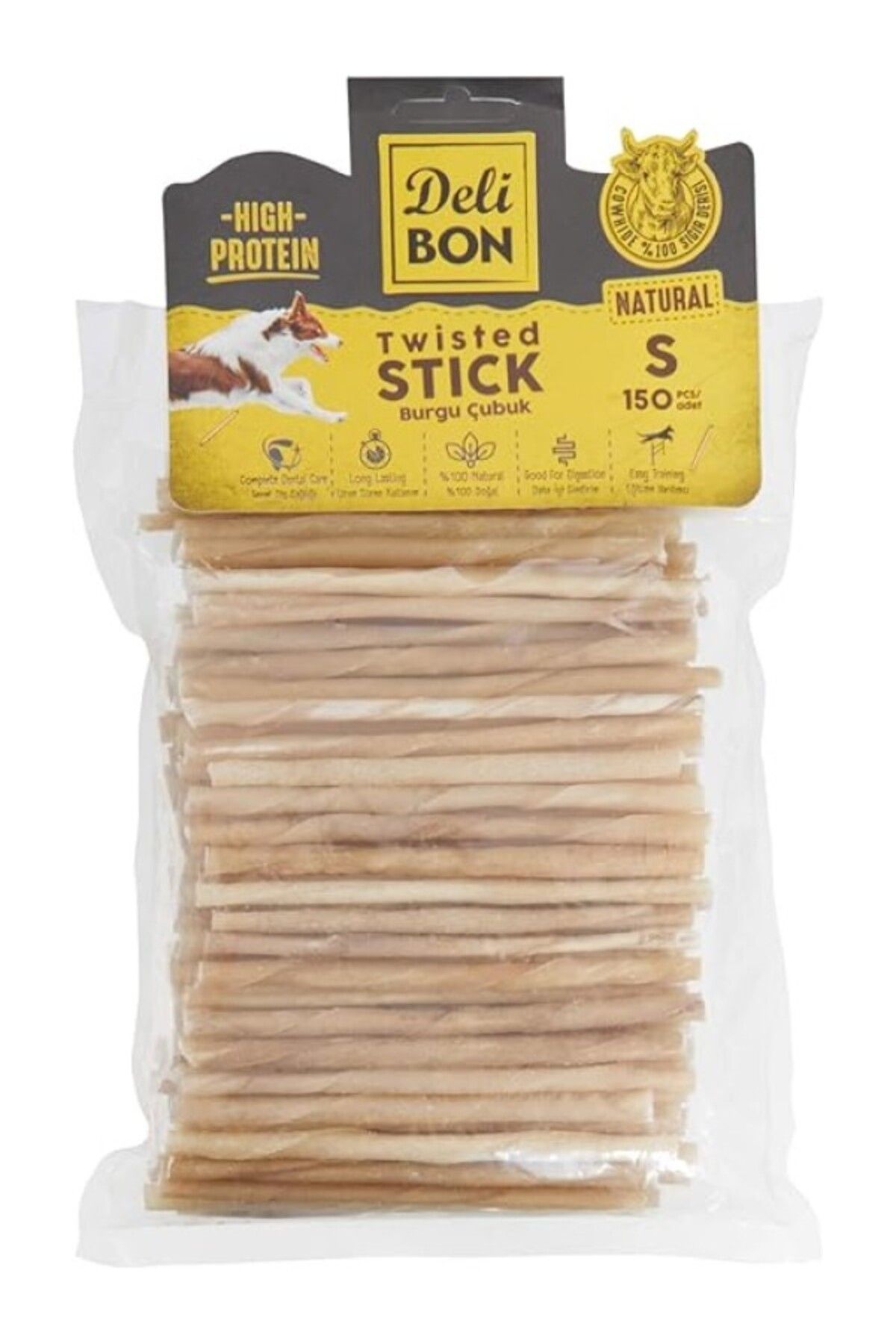 ShopZum Doggie Gerçek Deriden İnce Burgu Çubuk, Thınx150Pcs., Natural