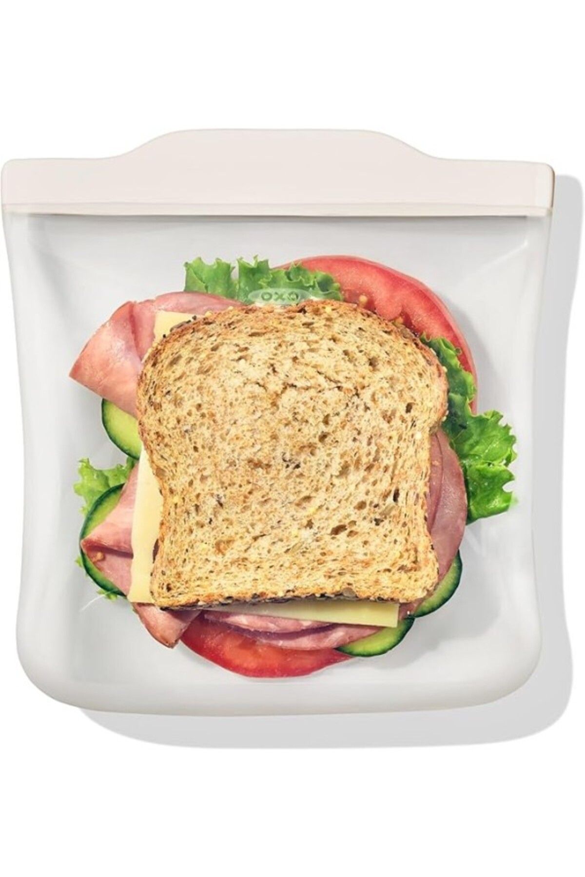 ShopZum Oxo Good Grips Silicone Reusable Bag Sandwich Bag (28 Oz) - Oat