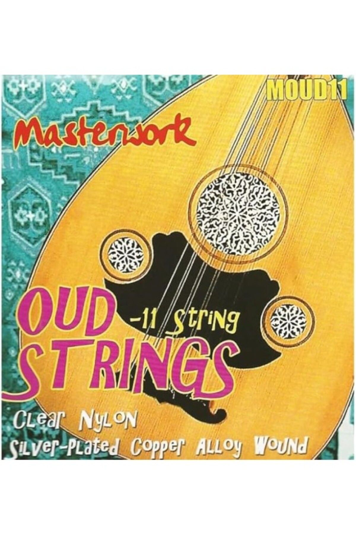 ShopZum Masterwork Oud Strings Moud11 Clear Nylon Silver Plated Copper Alloy Wound 11 String