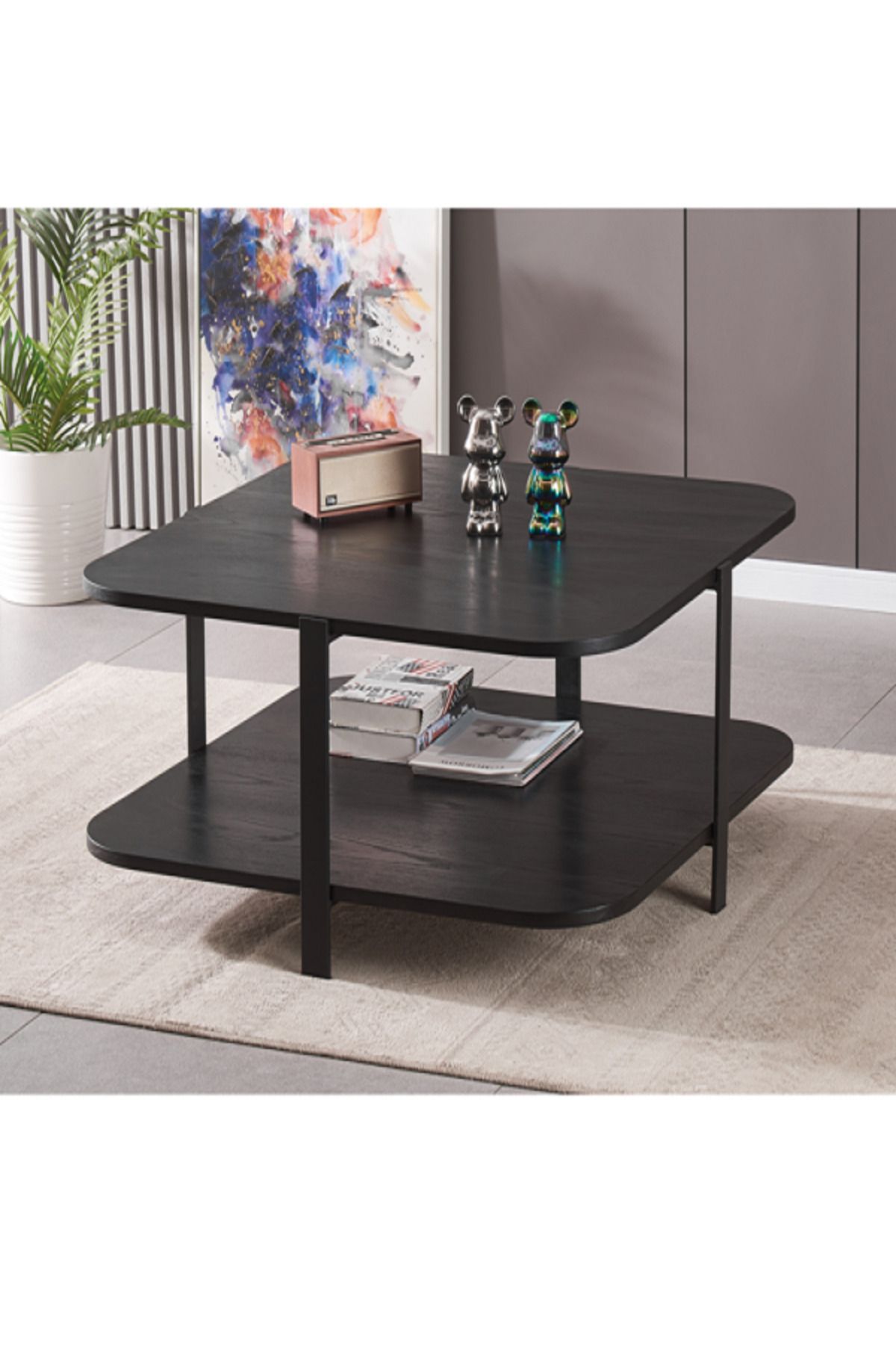micasa-Elegant and Modern Design 2-Tier Square Coffee Table 1