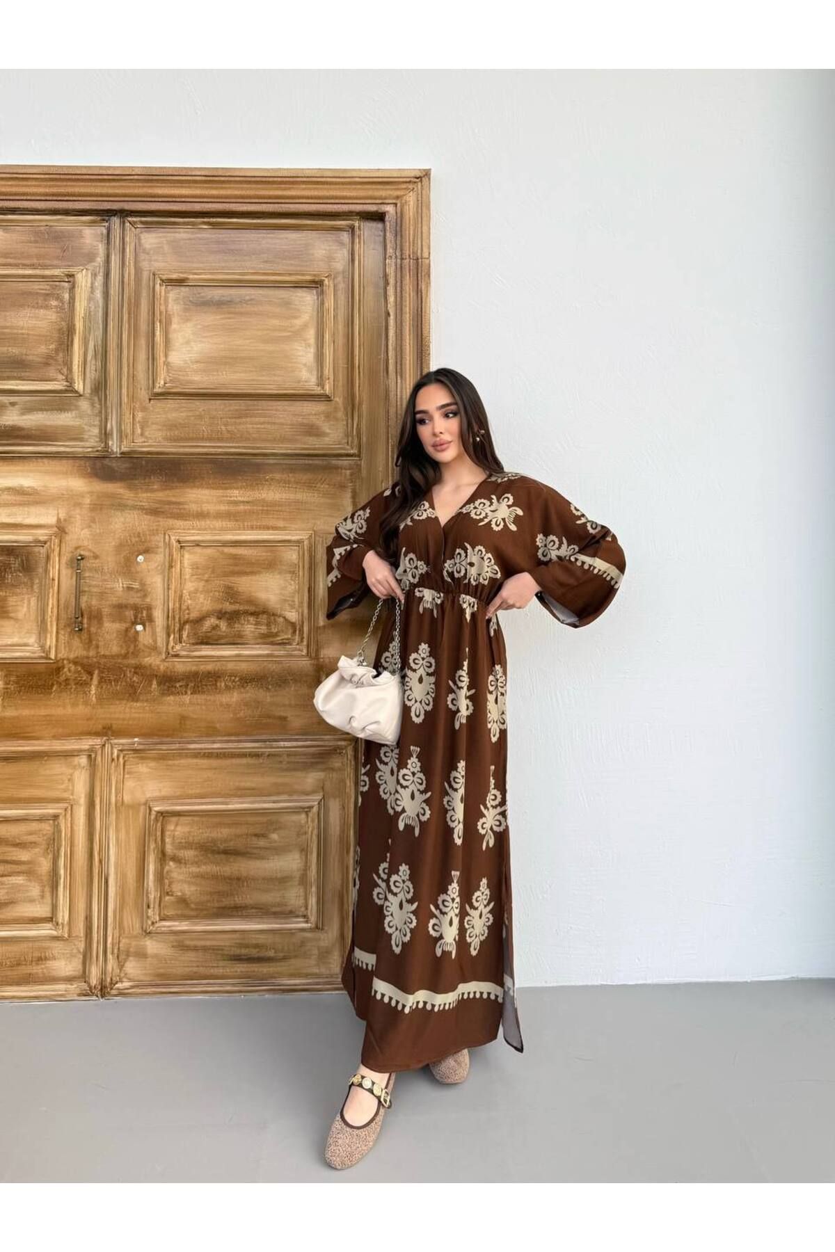 moda paketi Viscon Desenli Elbise