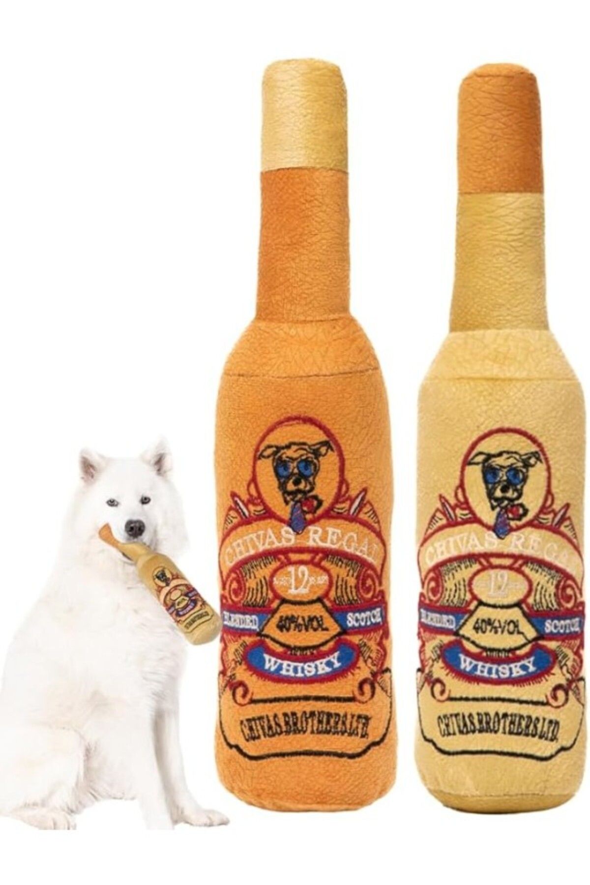 ShopZum Proud Wave Köpek Oyuncağı 2 Adet Köpek Şişe Oyuncak Köpek Peluş Oyuncak Isırma Oyuncağı Büyük Boy