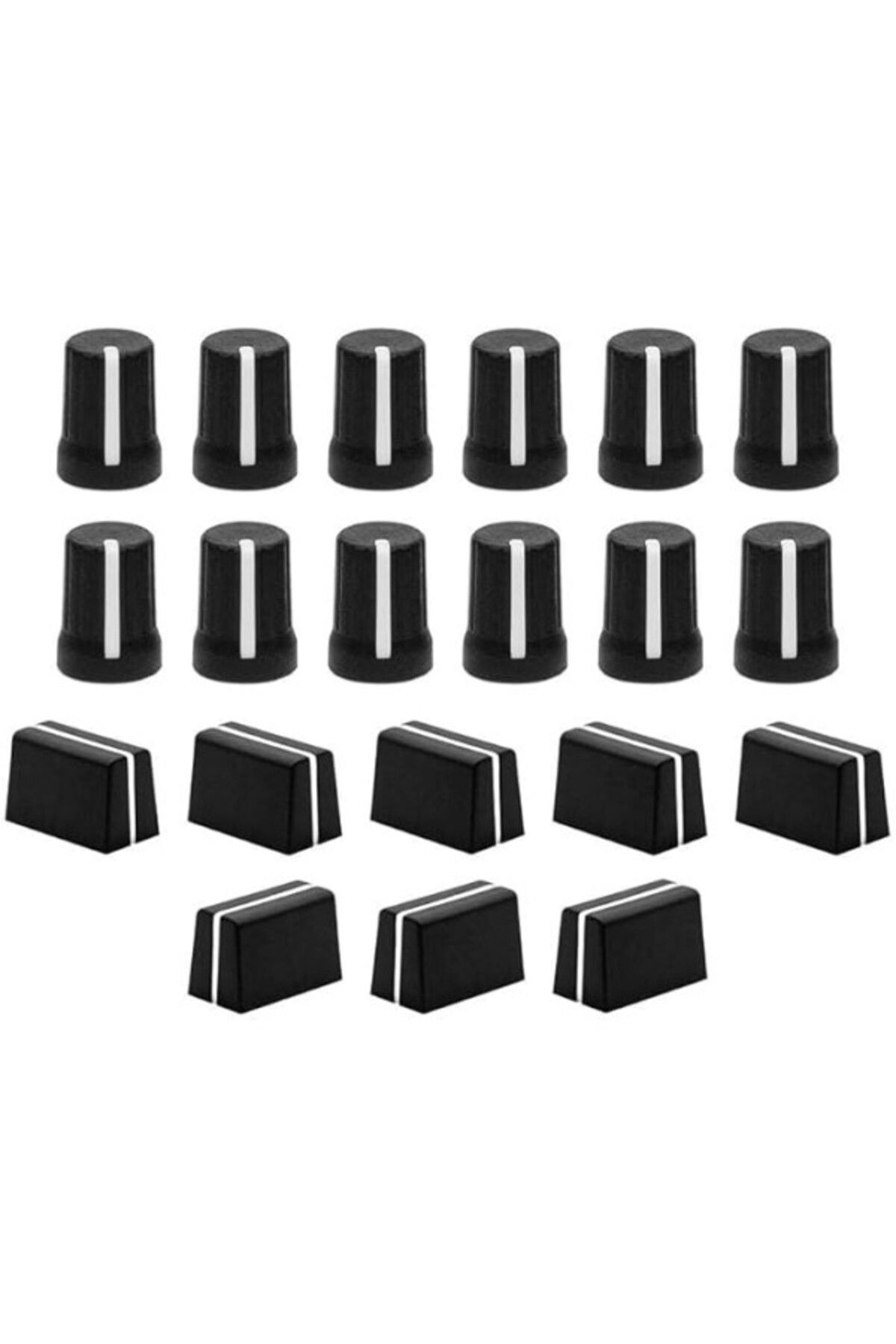 ShopZum Dj Techtools Chroma Caps Pro Pack (Black) | Chroma Caps Pro Paketi: 12X 90º Super Knobs, 5X Fader