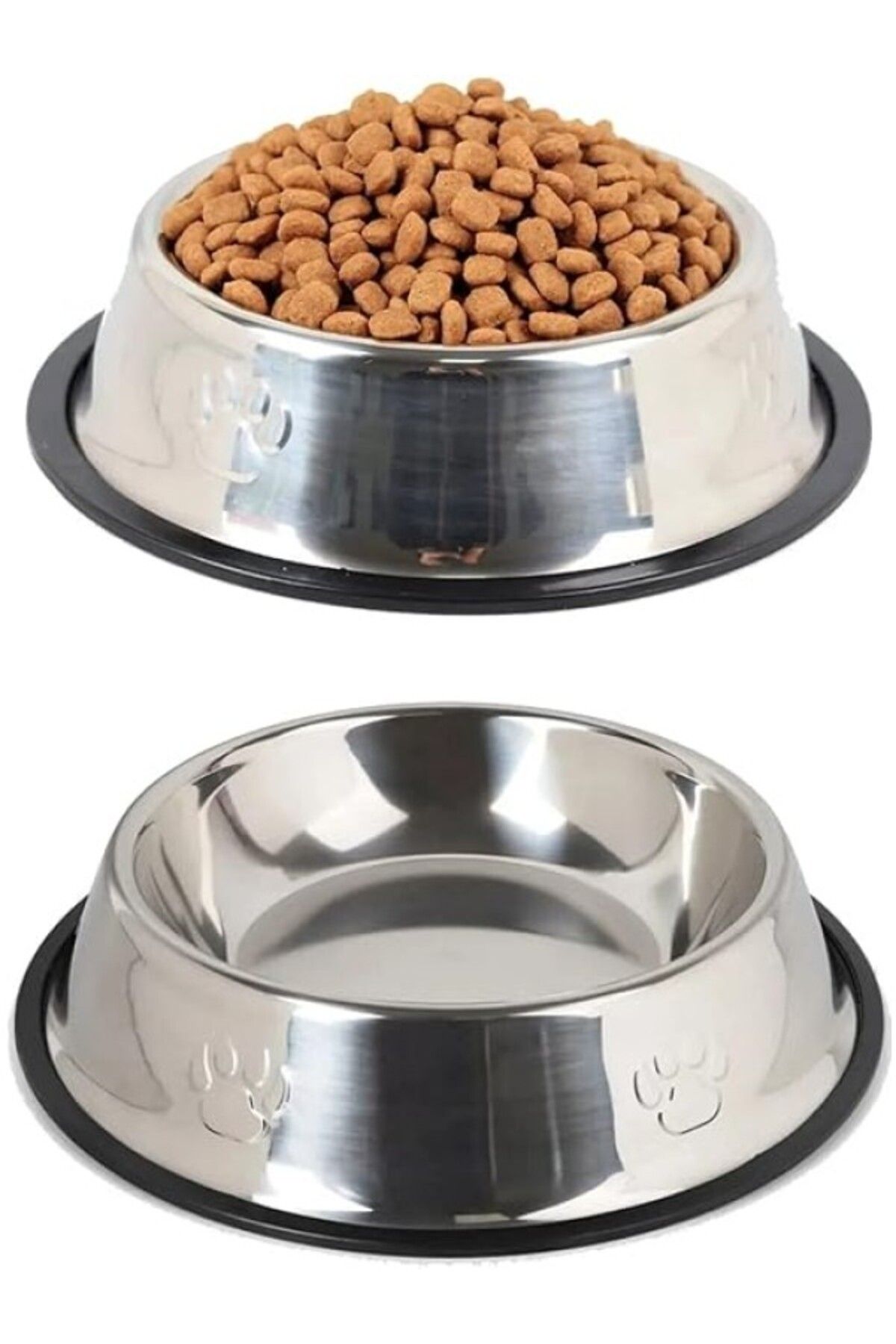 ShopZum Fethiye Toptan Metal Kedi Ve Köpek Mama Ve Su Kabı Paslanmaz Çelik Kaymaz Tabanlı