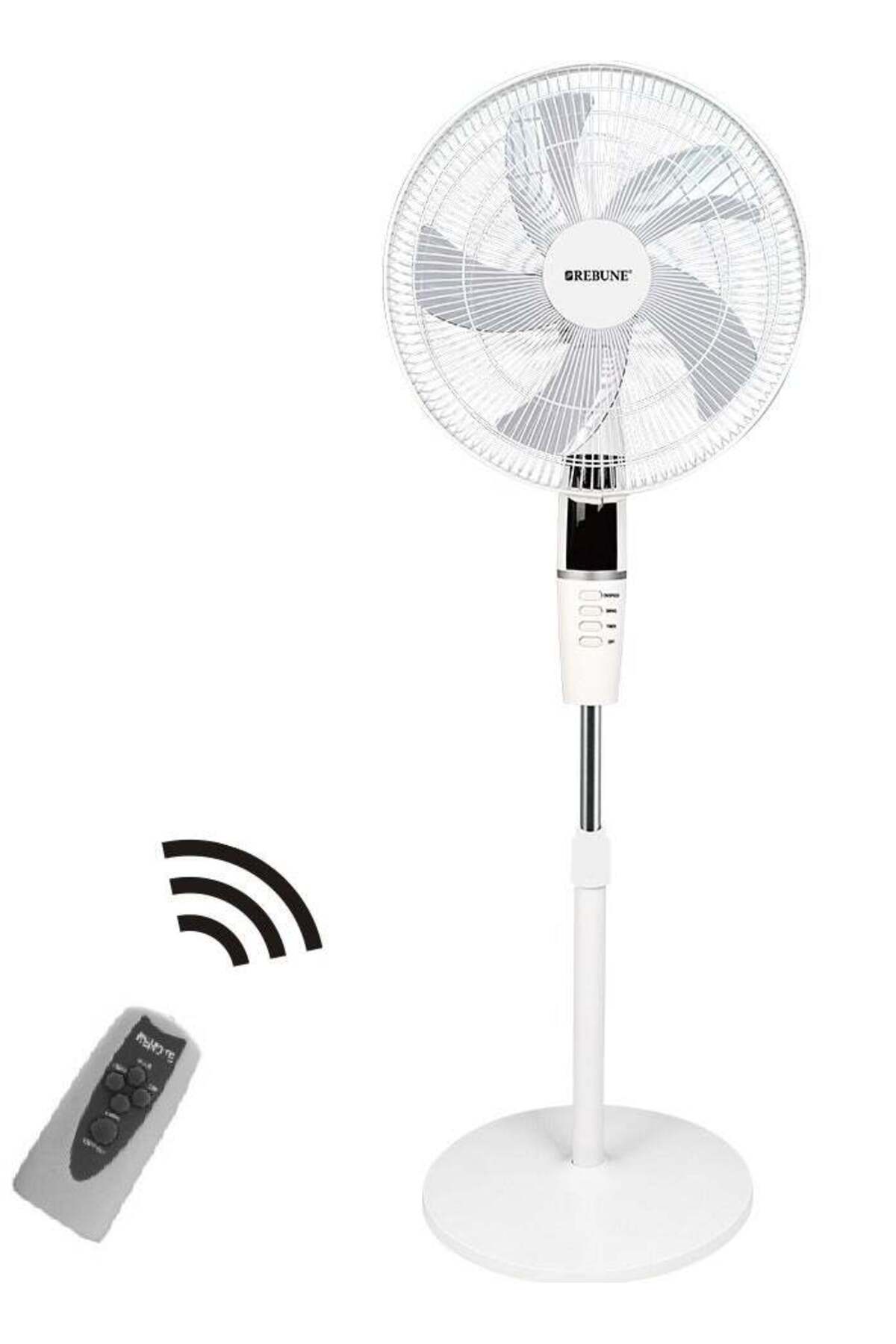 مروحة عامودية مع ريموت 16 انش لون أبيض REBUNE RSF-16-007