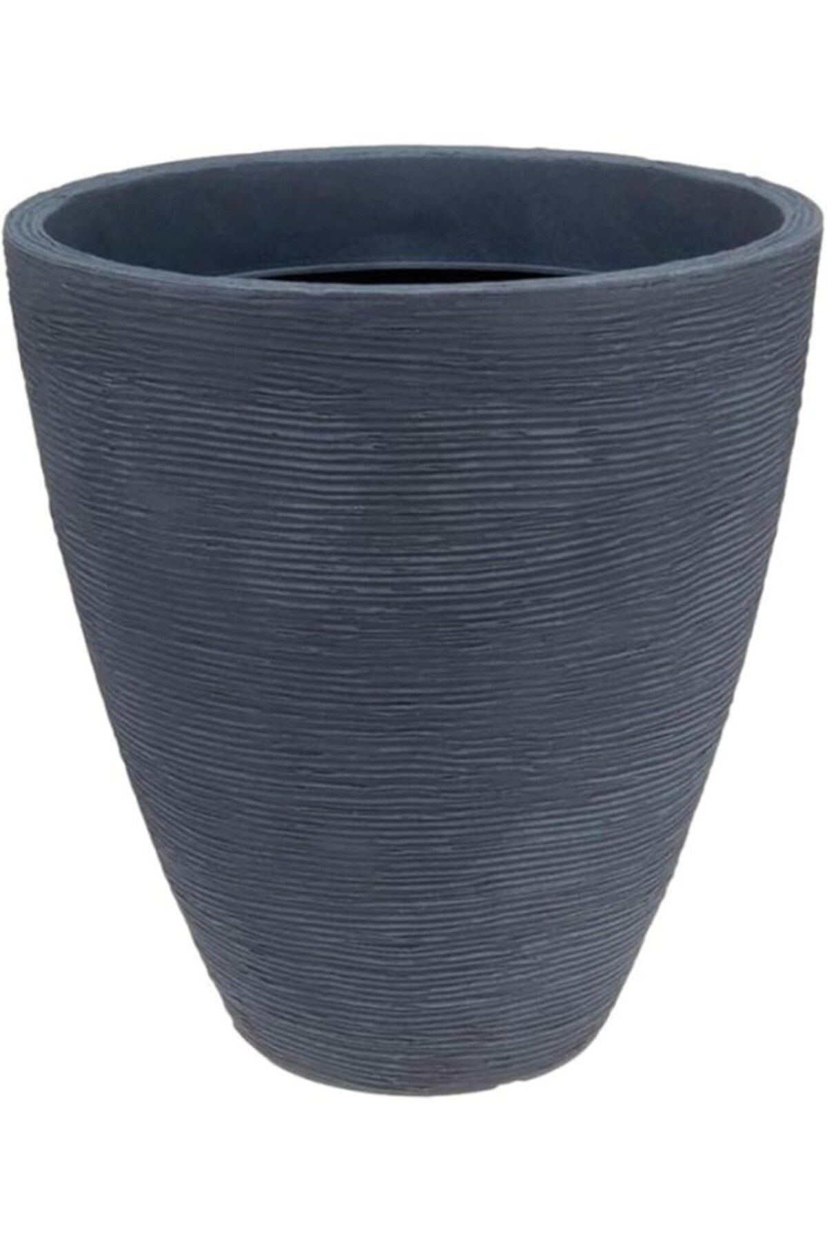 ShopZum G Via Gardenia Yivli Plastik Saksı, Gri