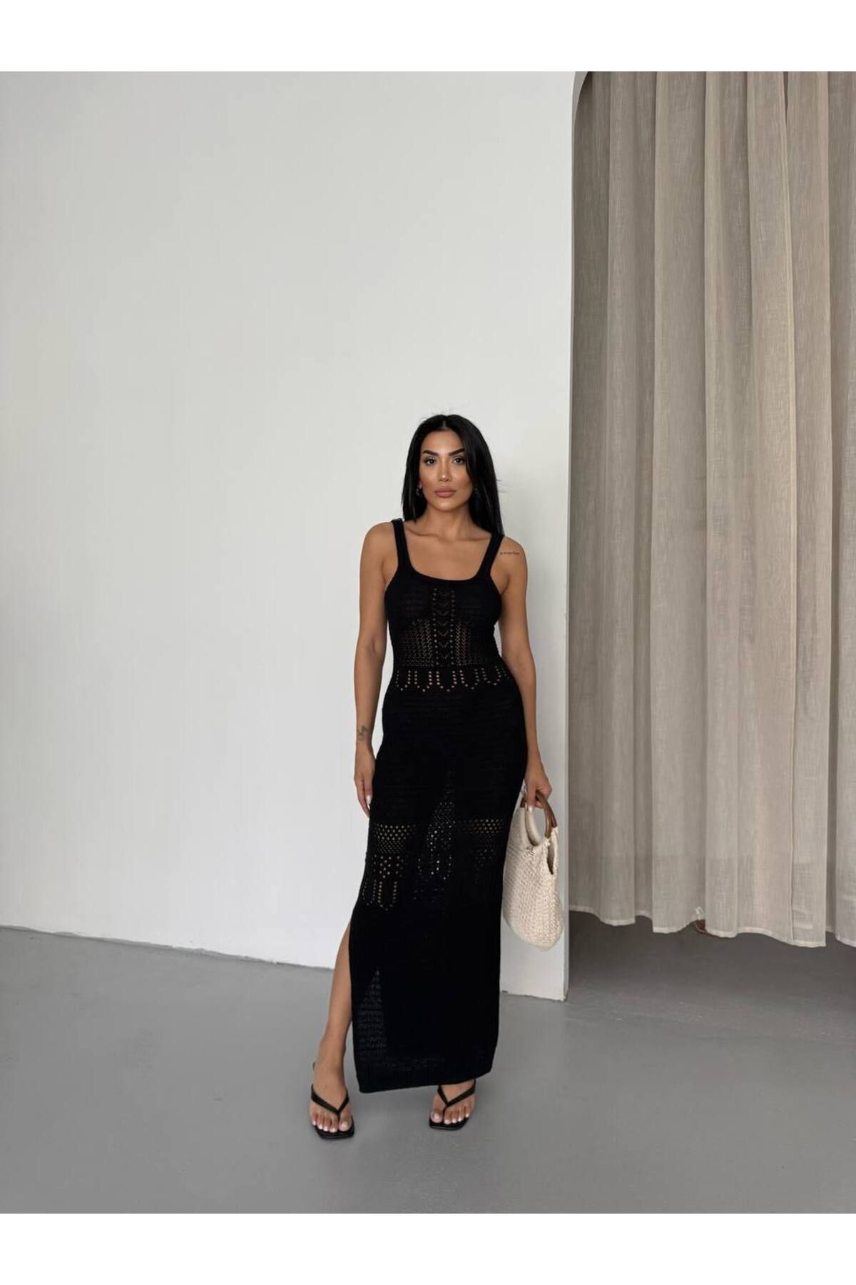moda paketi Yazlık Ajurlu Triko Elbise