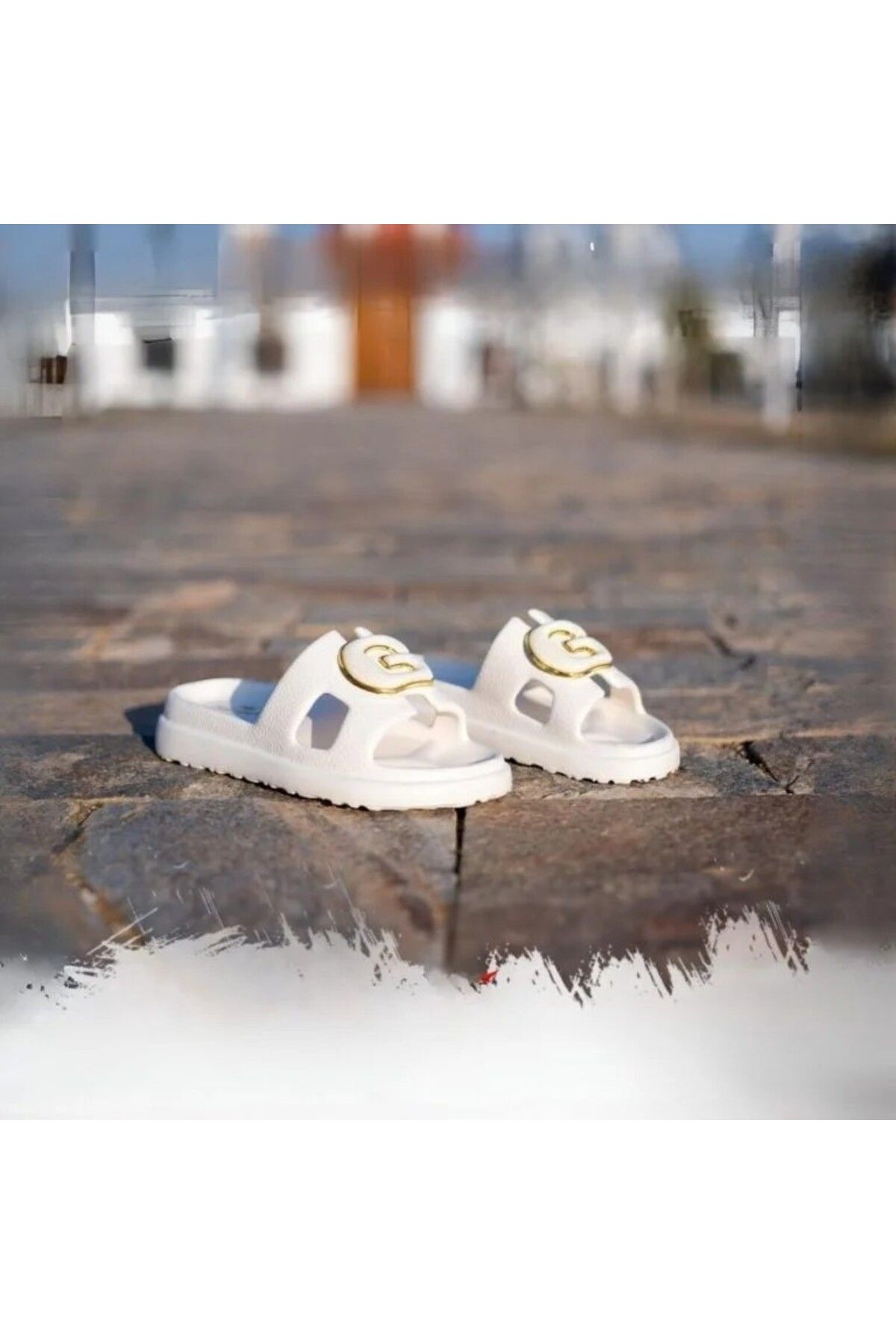 Ayakkabı Durağı Kadın Krem G Tokalı Terlik