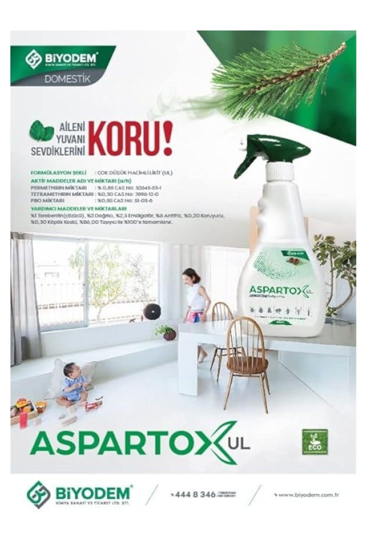 ShopZum Aspartox Ul Hamamböceği, Haşere, Karınca, Sivrisinek, Kene Ilacı 400 ml