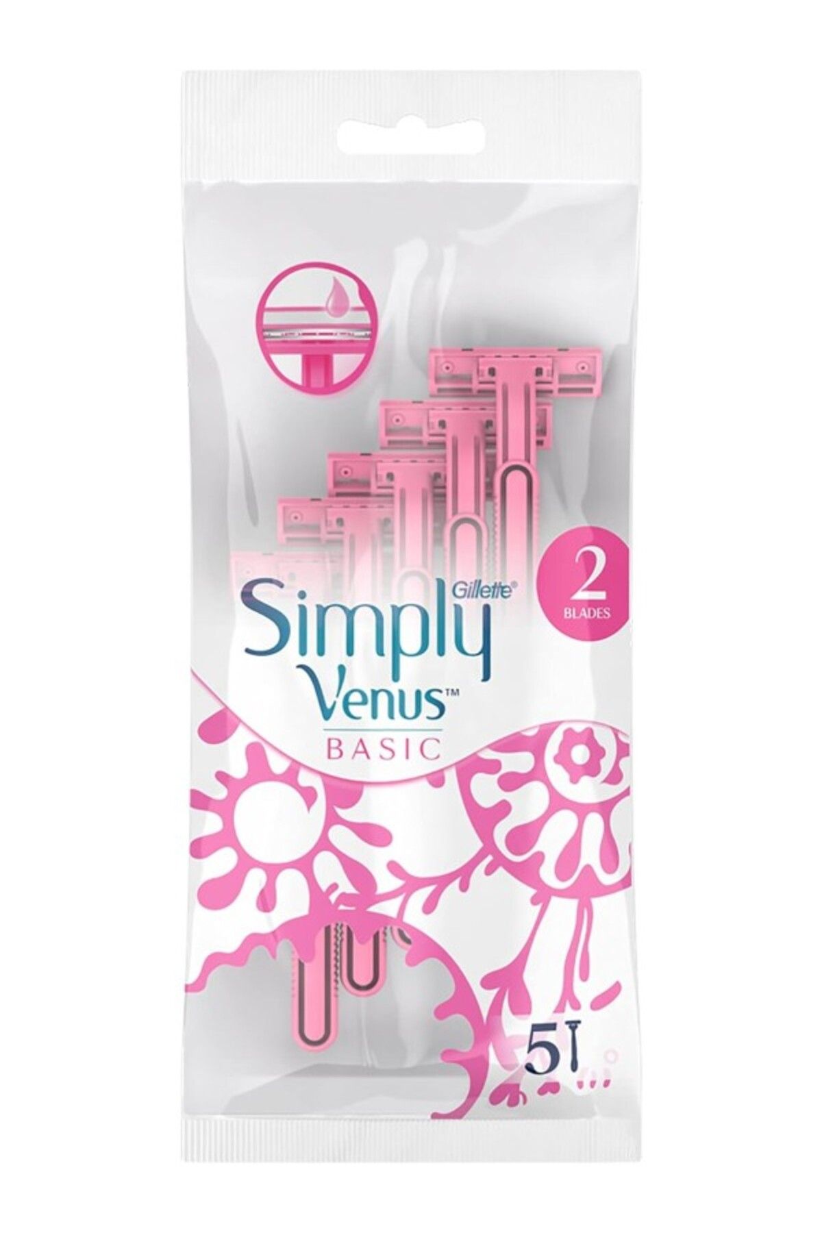 ShopZum Venus Simply Venus 2 Basic Kullan At Kadın Tıraş Bıçağı 5 Adet