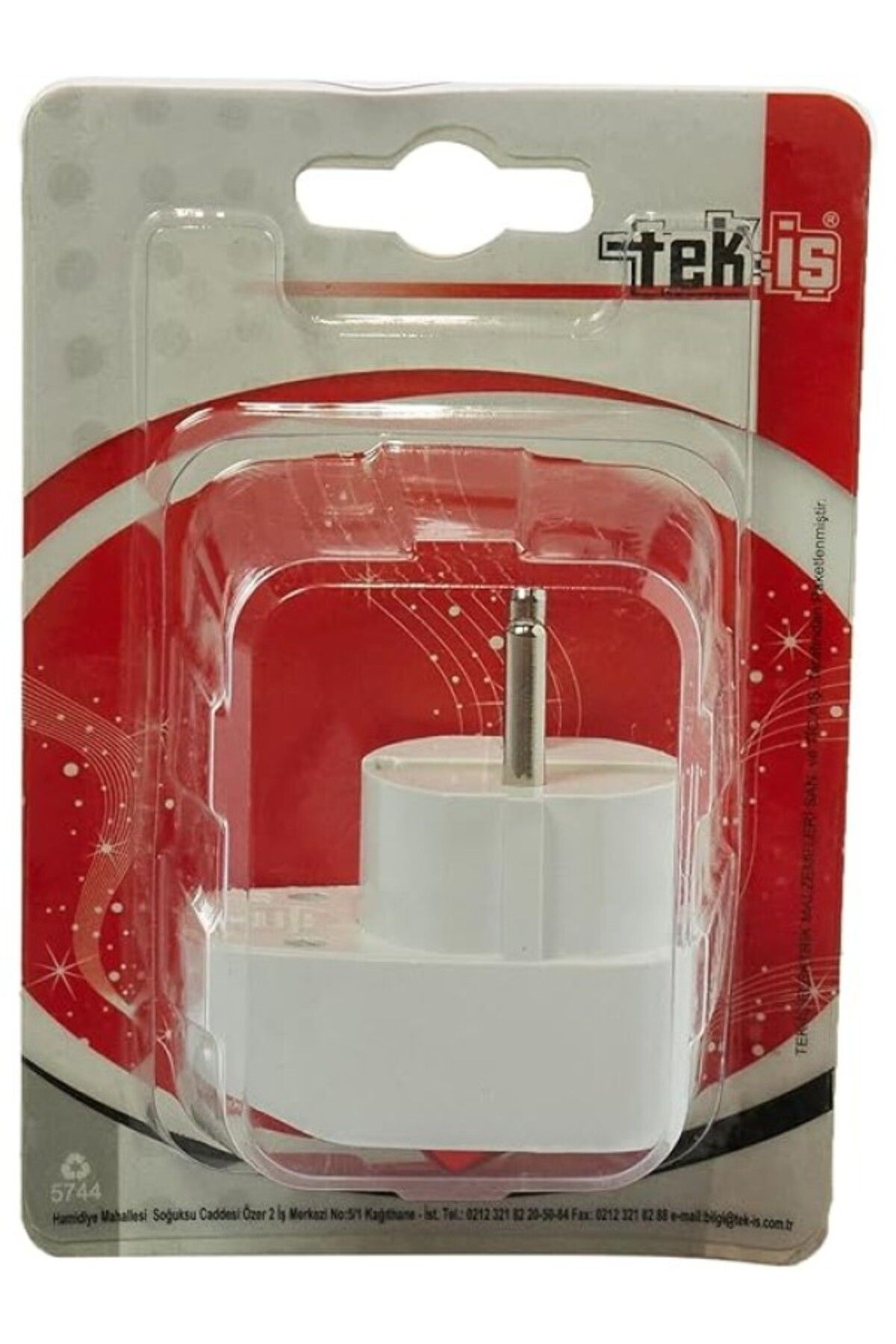 ShopZum Tek-İş 524098 Fişs Erkek Topraklı Anahtarlı, Beyaz