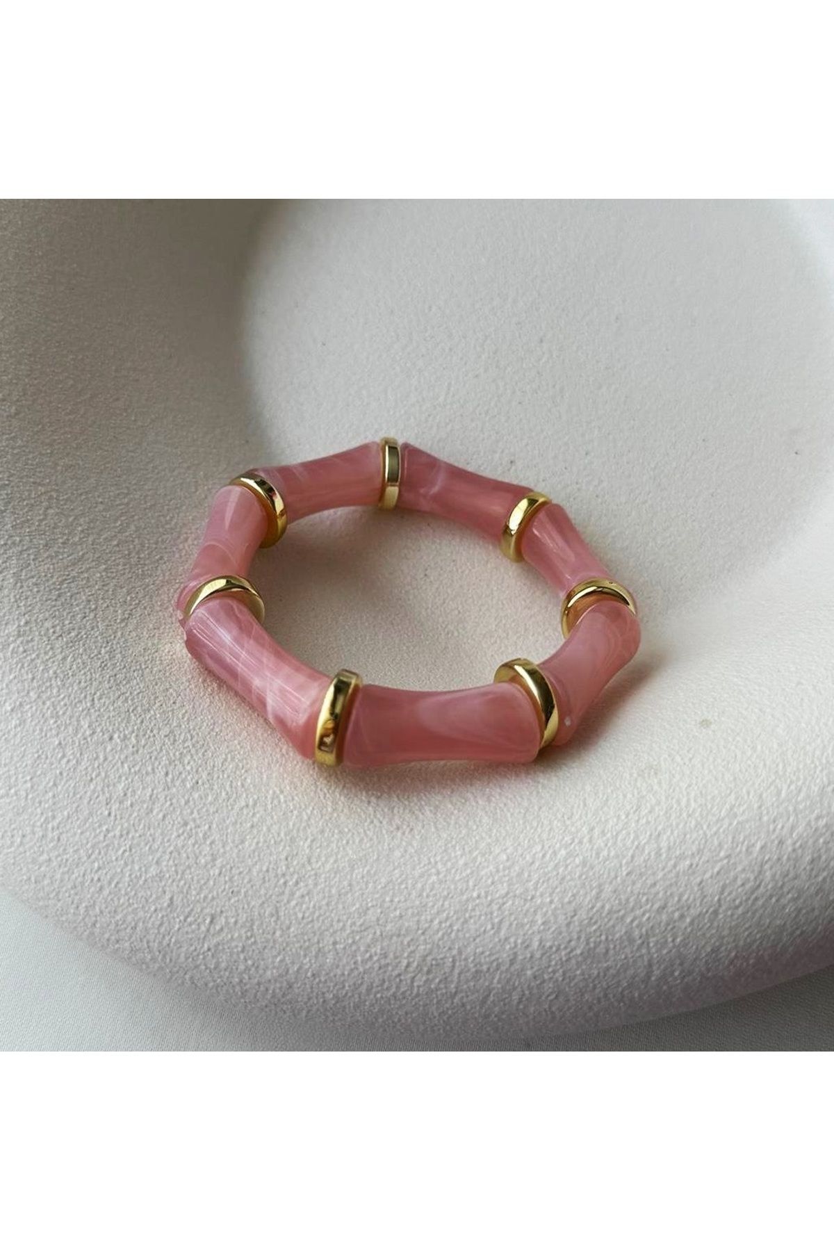 mos&more Pembe Gold Lastikli Bileklik