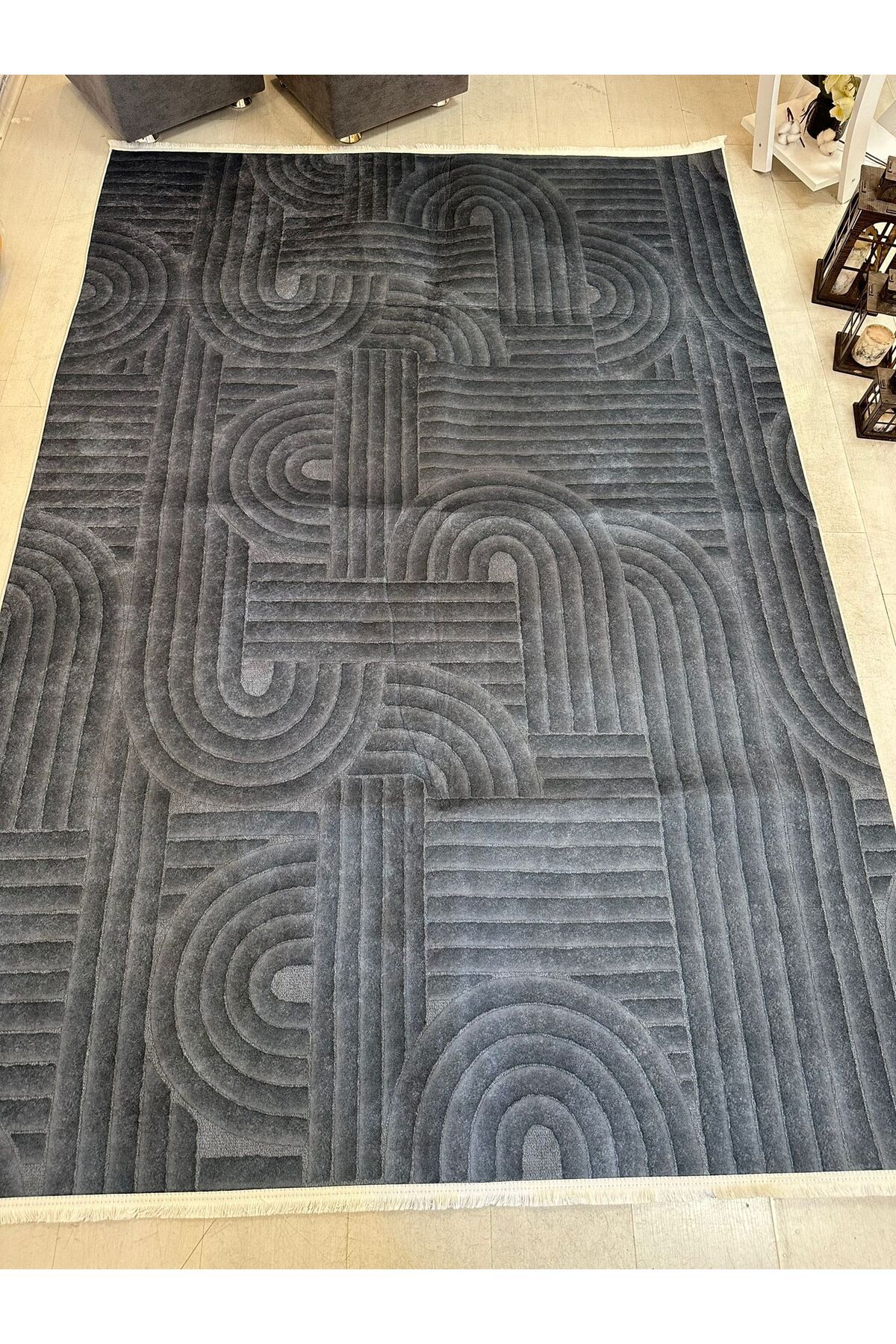 Home Dijital Baskılı Halı Modern Desen Kaymaz Taban Makinede Yıkanabilir Salon Mutfak Halısı
