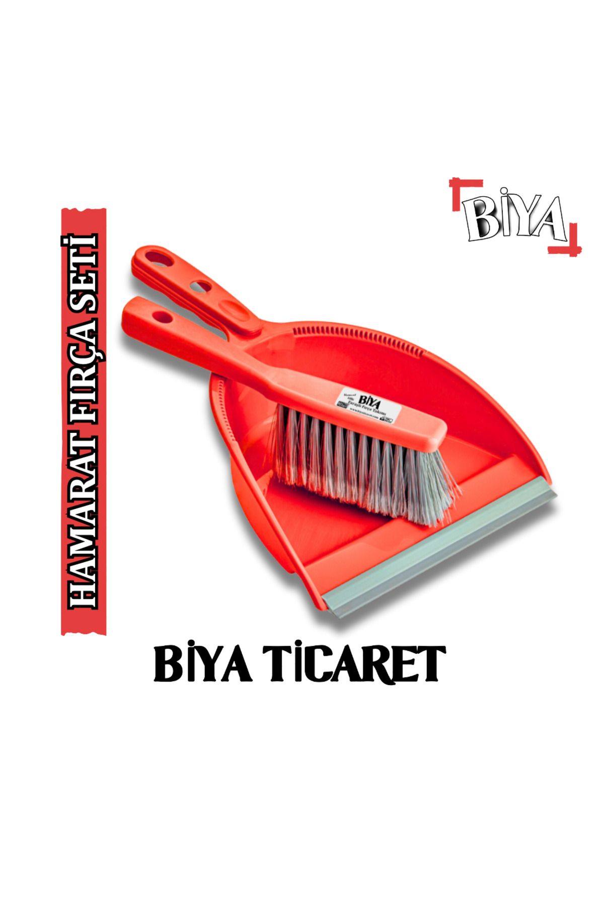 BİYA Hamarat Fırça Takımı - Faraş ve Fırça Seti Kırmızı