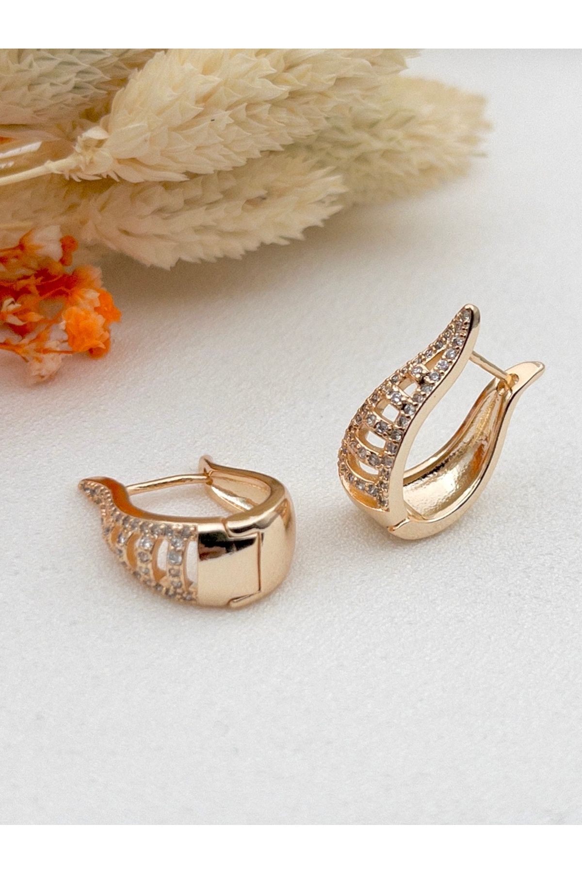 Siya Silver Zirkon Taşlı Su Damlası Çelik Küpe - 2,1 cm