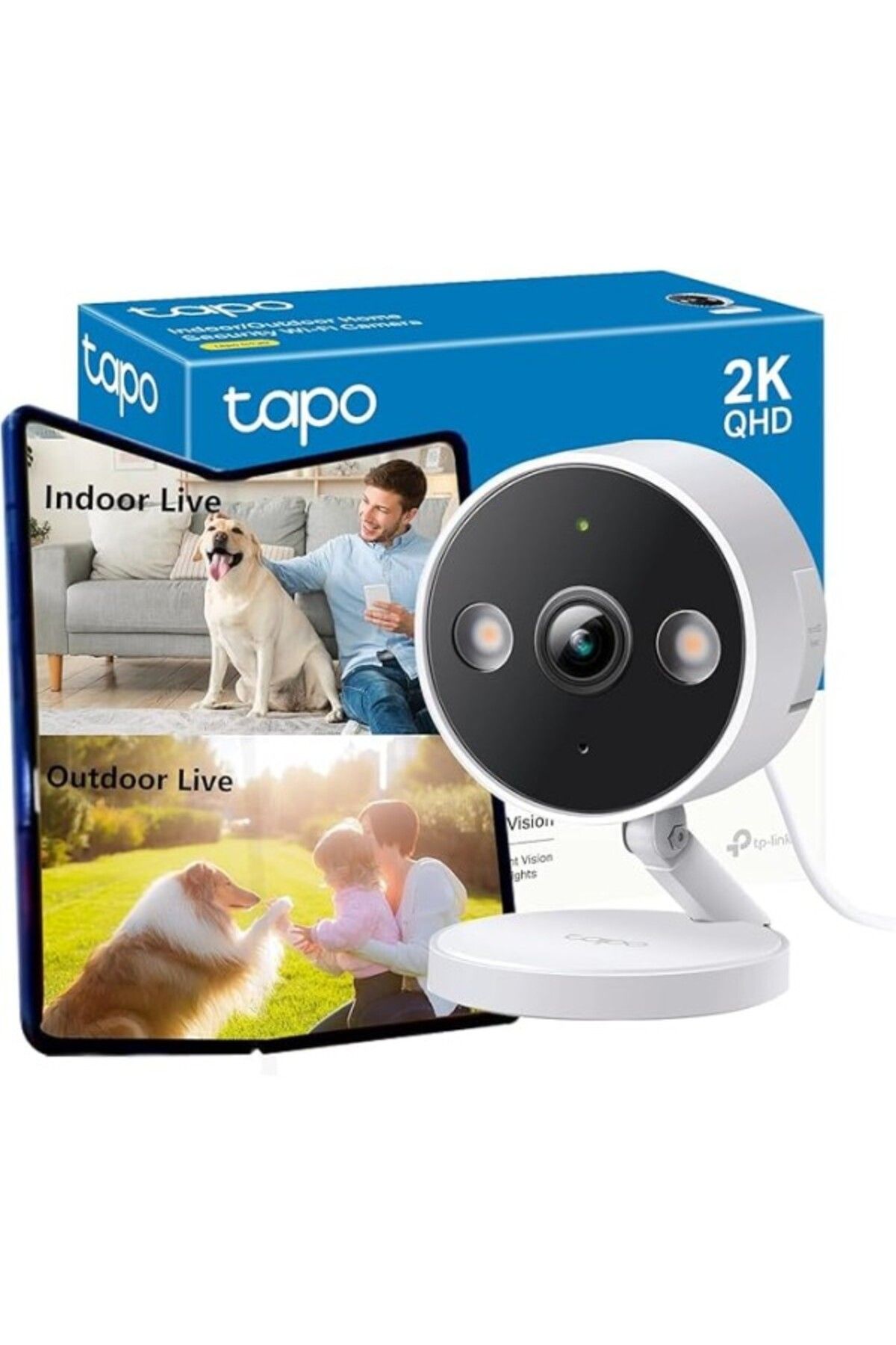 ShopZum Tapo C120, 2k 4mp Qhd, Starlight Sensör Ile Renkli Gece Görüşü, Mıknatıslı Gövde, Bebek