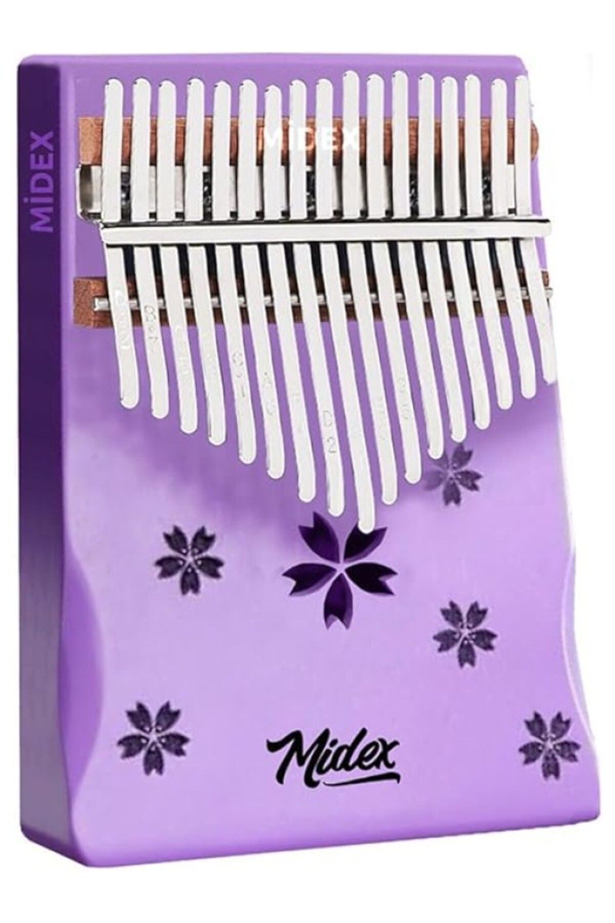 ShopZum Klx-870-Pak Mor Renk Yüksek Kaliteli Ahşap Kalimba 17 Tuşlu Full Set Mor