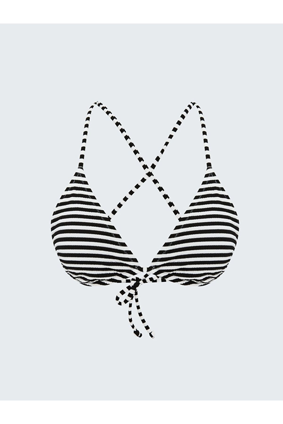 LC Waikiki LCW DREAM Mavi Çizgili Çıkarılabilir Pedli Kadın Bikini Üst