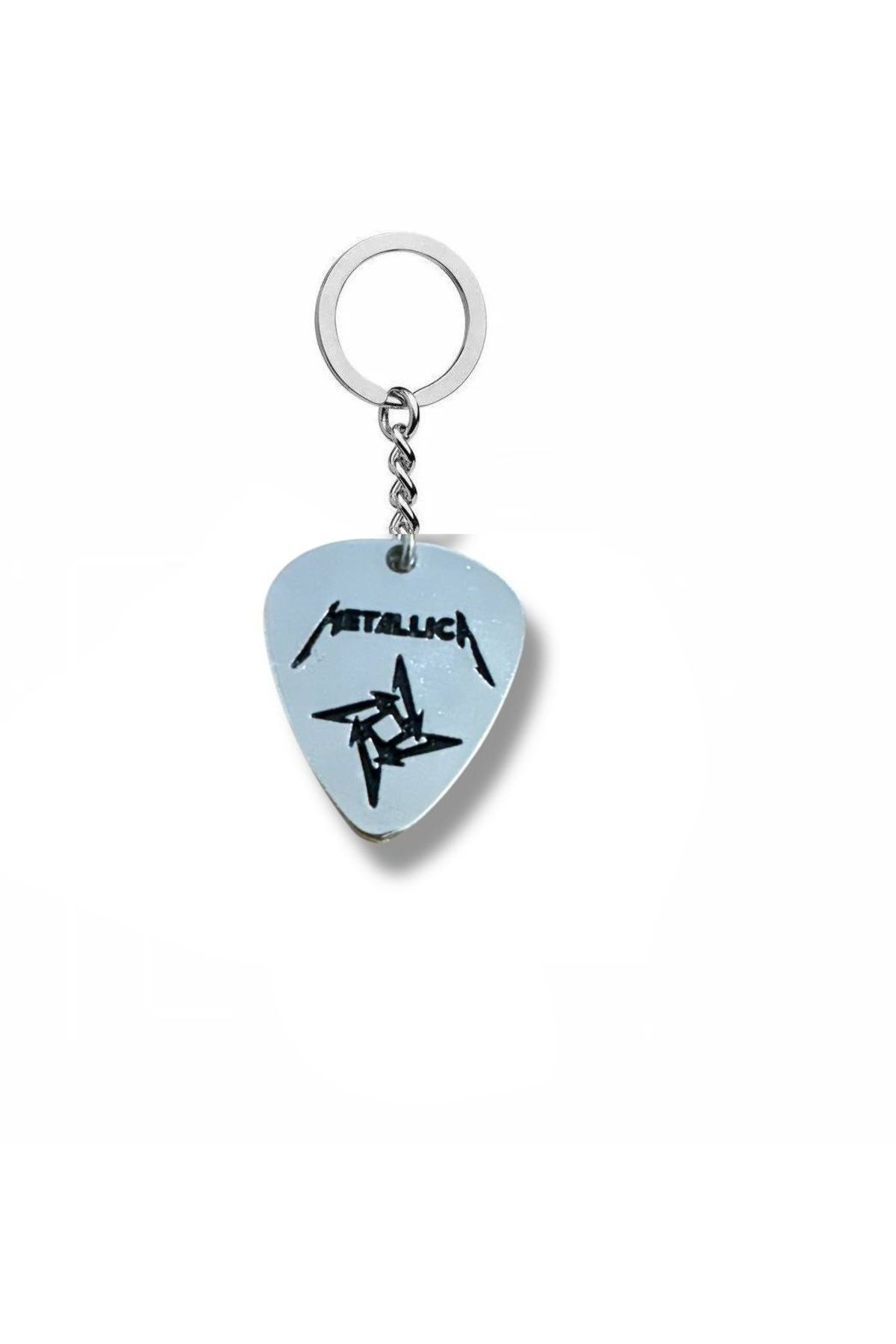 Herşey Nota Metallica Rock Grubu Pena Şeklinde Çift Taraflı Rock İşaretli Metal Anahtarlık