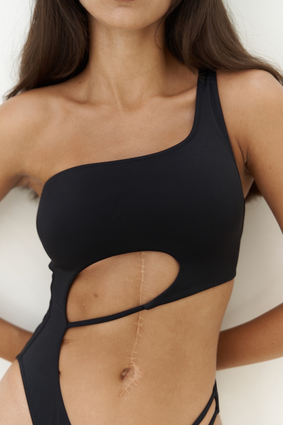 BOHEMAİ-Donnalee Asymmetrical One Shoulder Black Mayokini 7