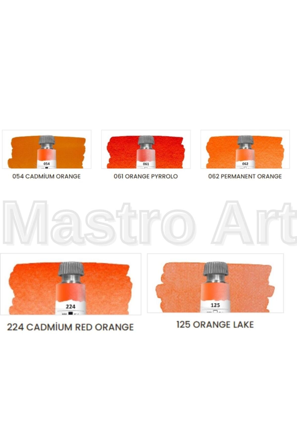 Maimeri Blu Pro Tüp Sulu Boya,Watercolor 12 ml,5'Li Orange Tones Set