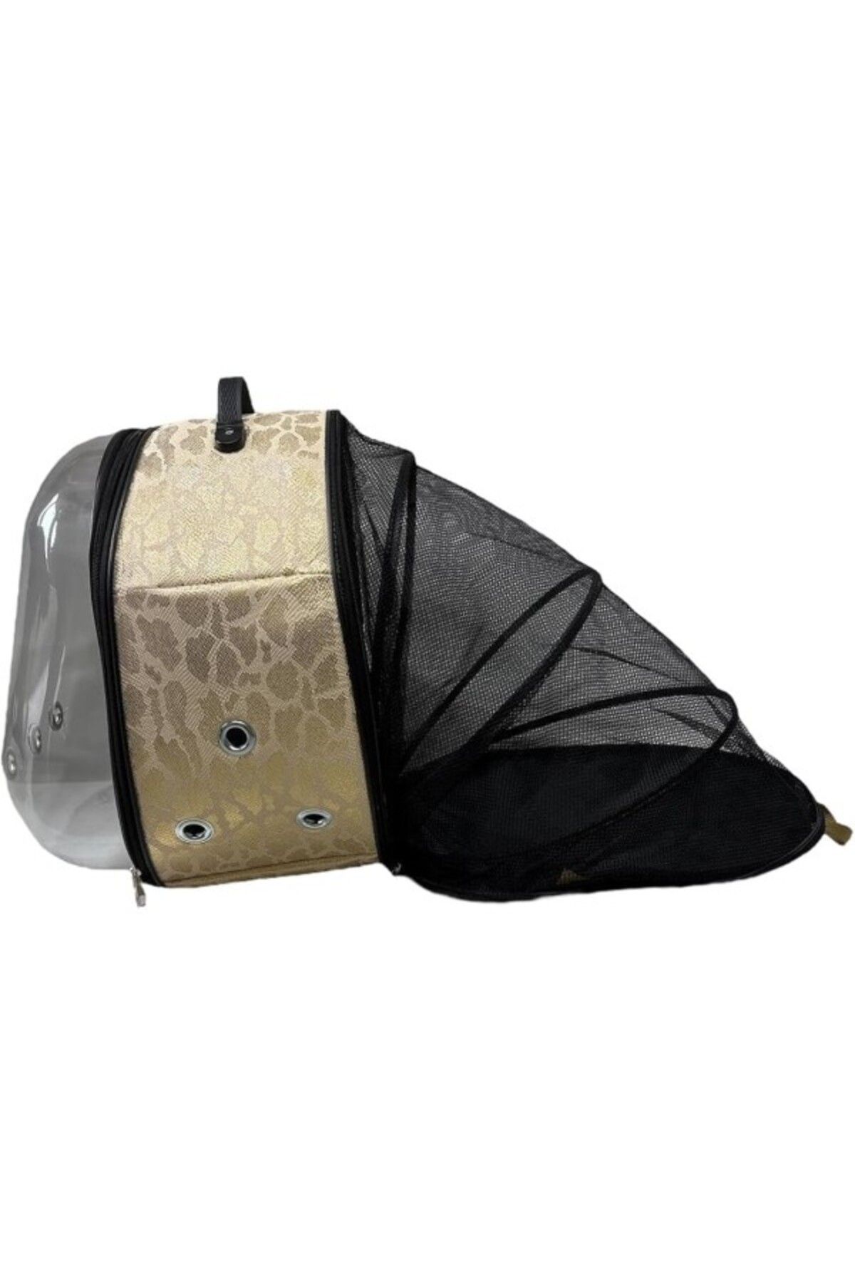 ShopZum Glipet Şeffaf Astronot Fileli Köpek Taşıma Çantası 42x22x33 Cm Snake Sarı