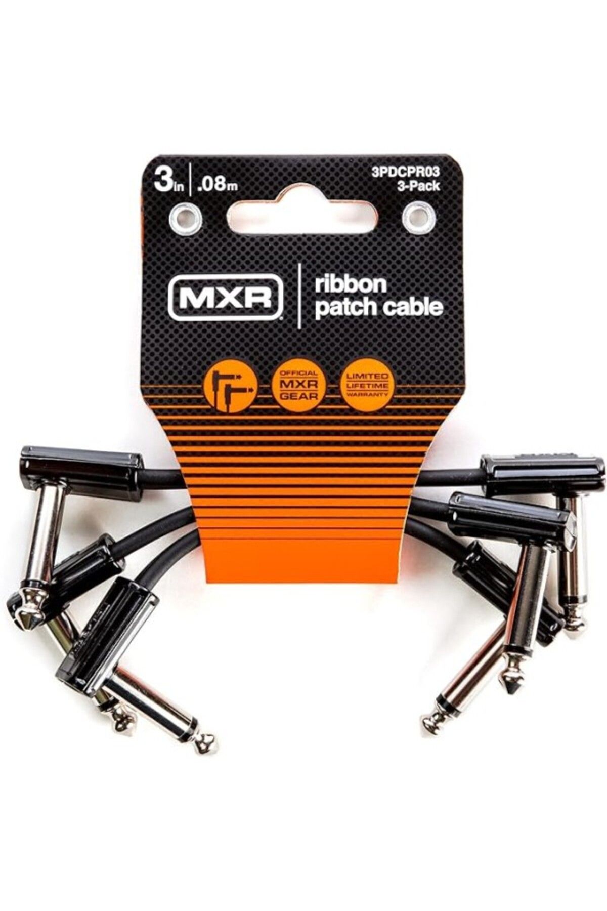 ShopZum Mxr Jim Dunlop Şerit Yama Kablosu 3 &Quot;| 3&Quot;-3 Paket, 1/4-İnç Dik Açı (3Pdcpr03)