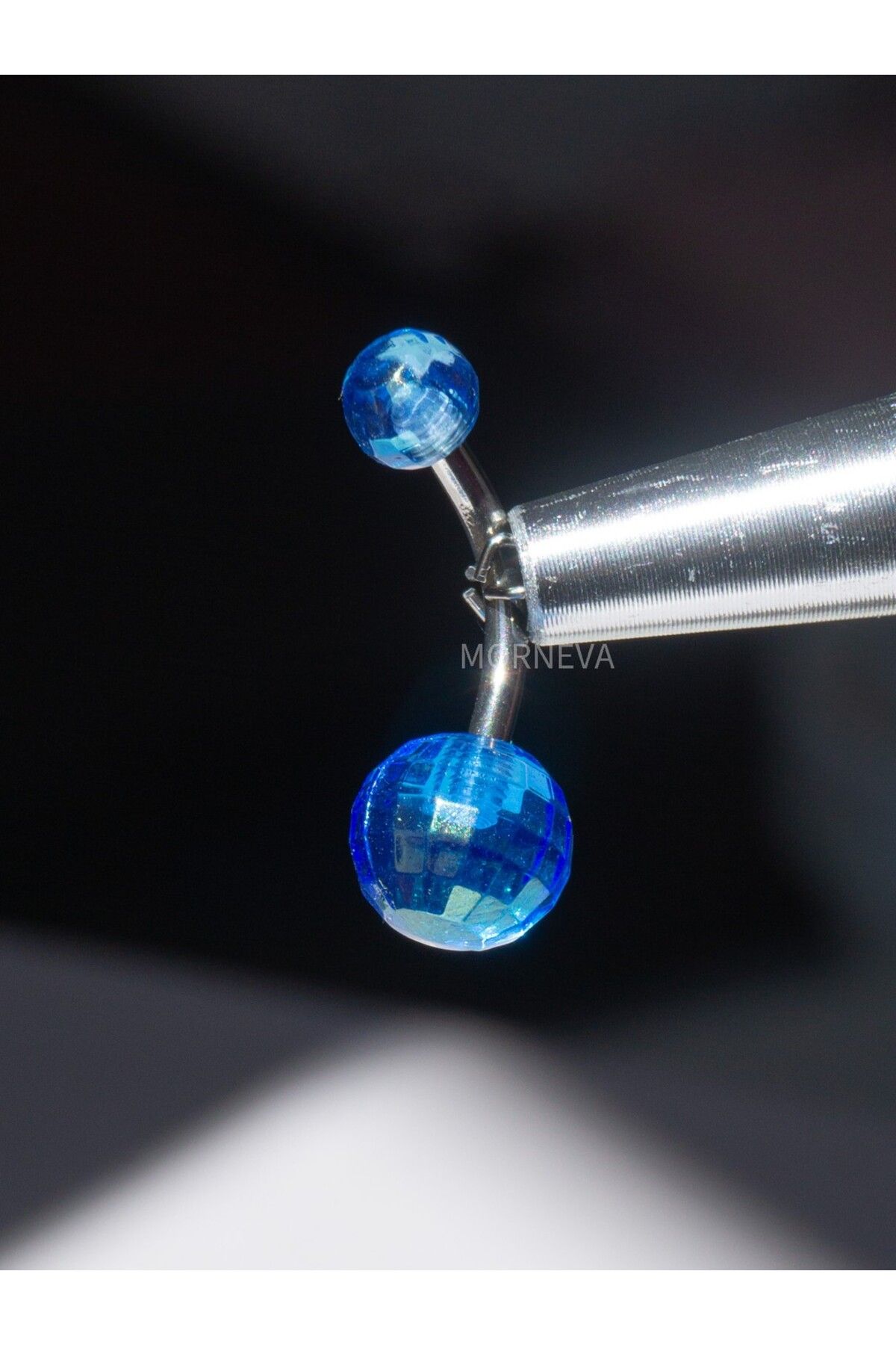 MORNEVA Mavi Disko Topu Göbek Belly Piercingi