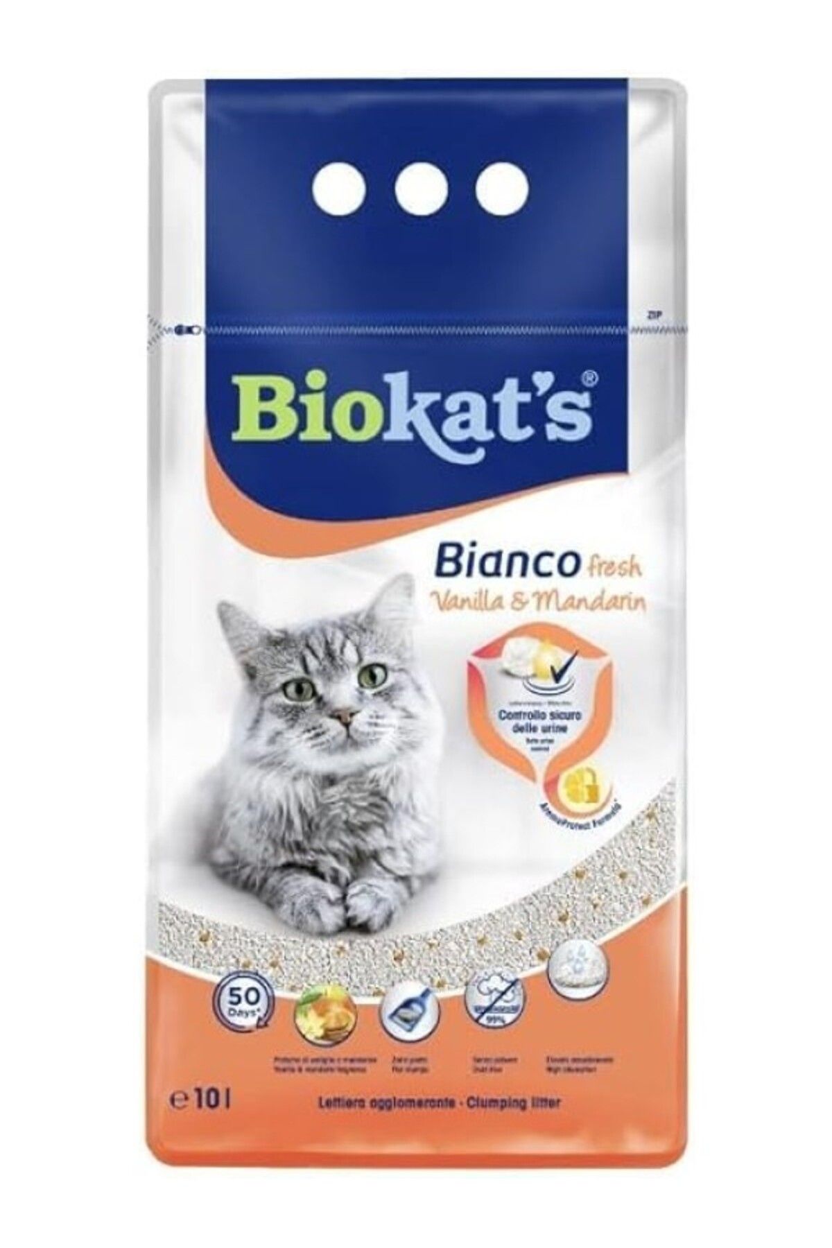 ShopZum Biokat&apos;s Kedi Kumu Bianco Vanilya&amp;mandalina 10 Lt