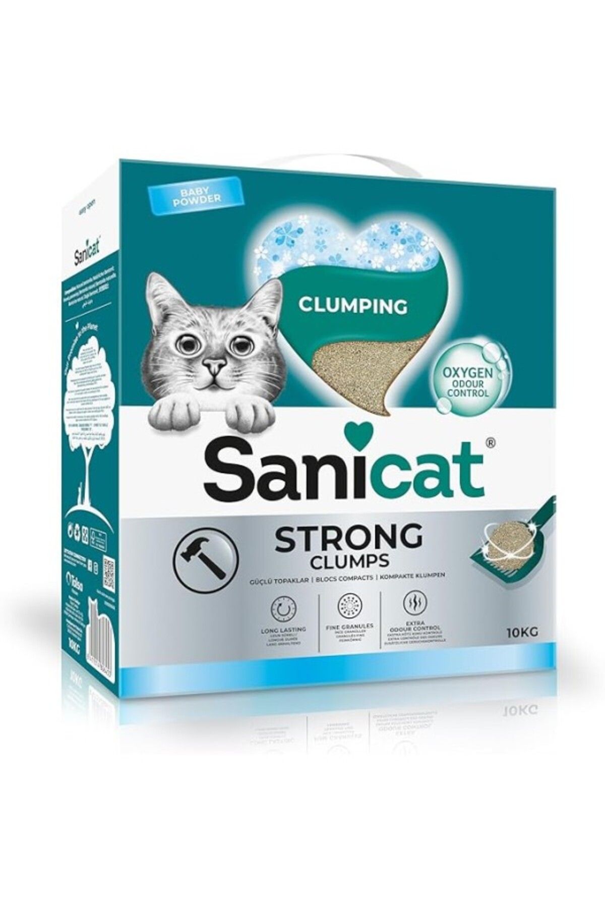 ShopZum Sanicat Ekstra Bebek Pudrası Kokulu Topaklanan Kedi Kumu 10l