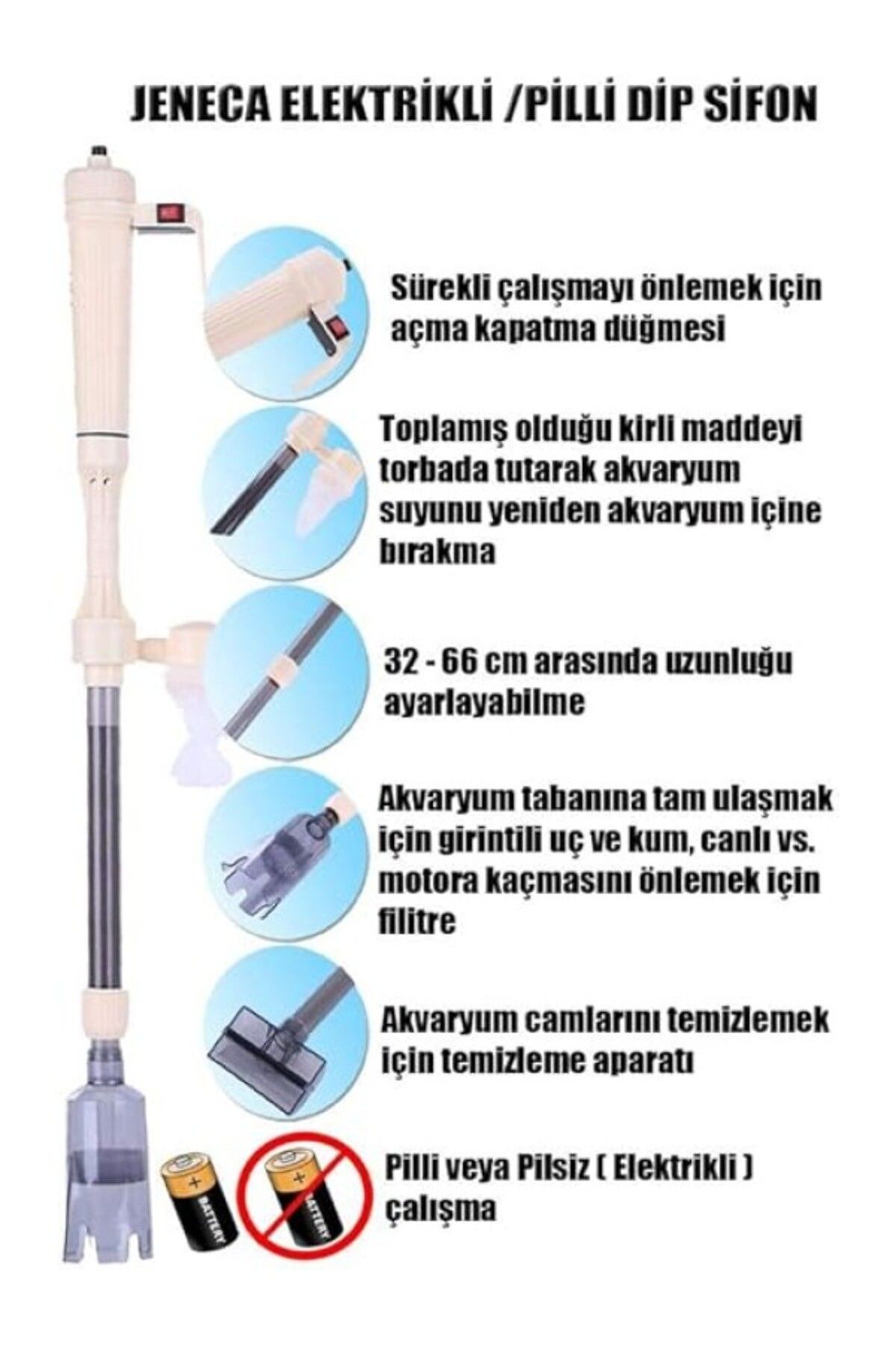 ShopZum Jeneca Adaptörlü Ve Pilli Dip Süpürgesi