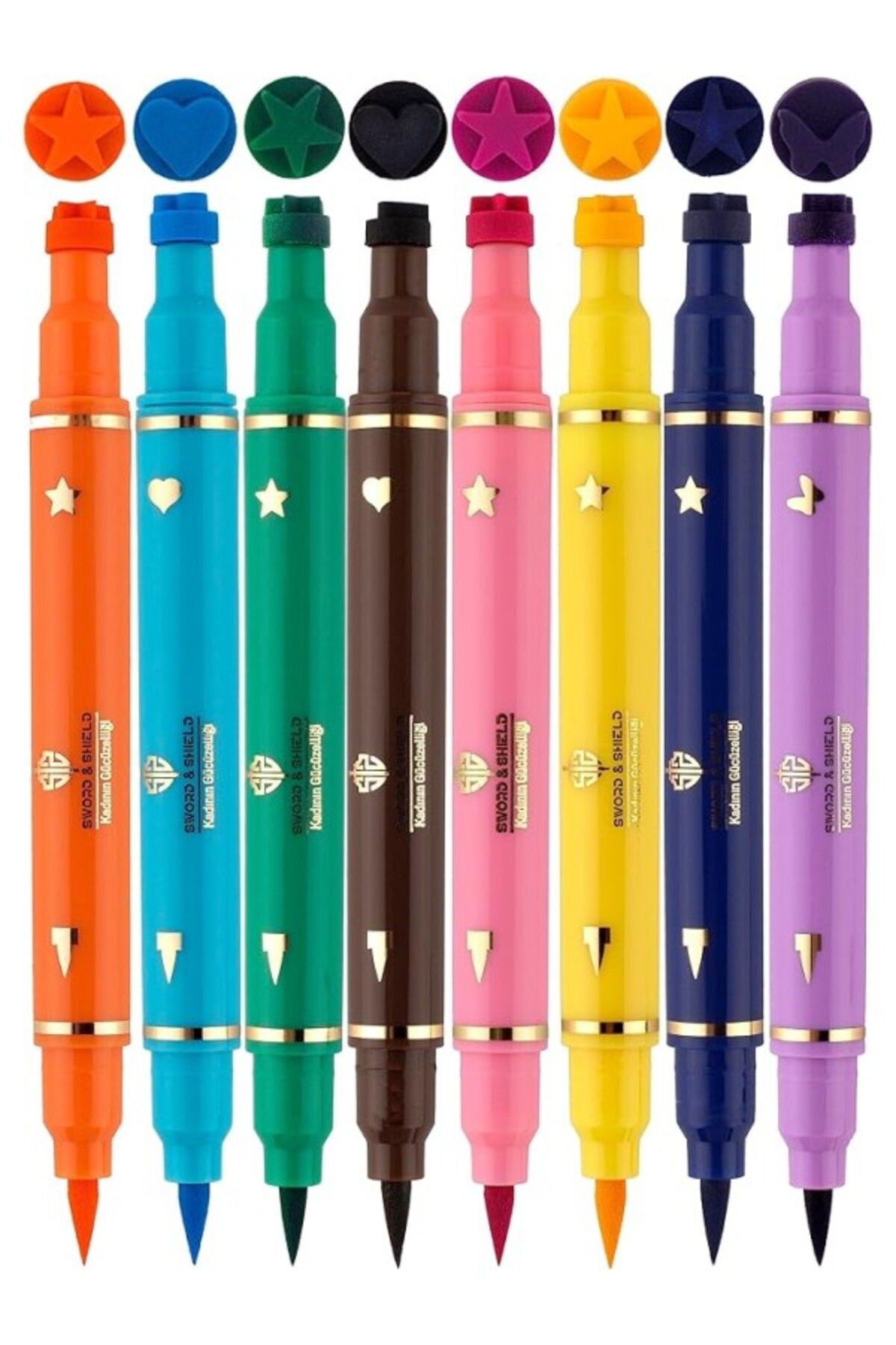 ShopZum Sword &amp;amp; Shield 8 Renkli Çift Taraflı Neon Pen Eyeliner Seti