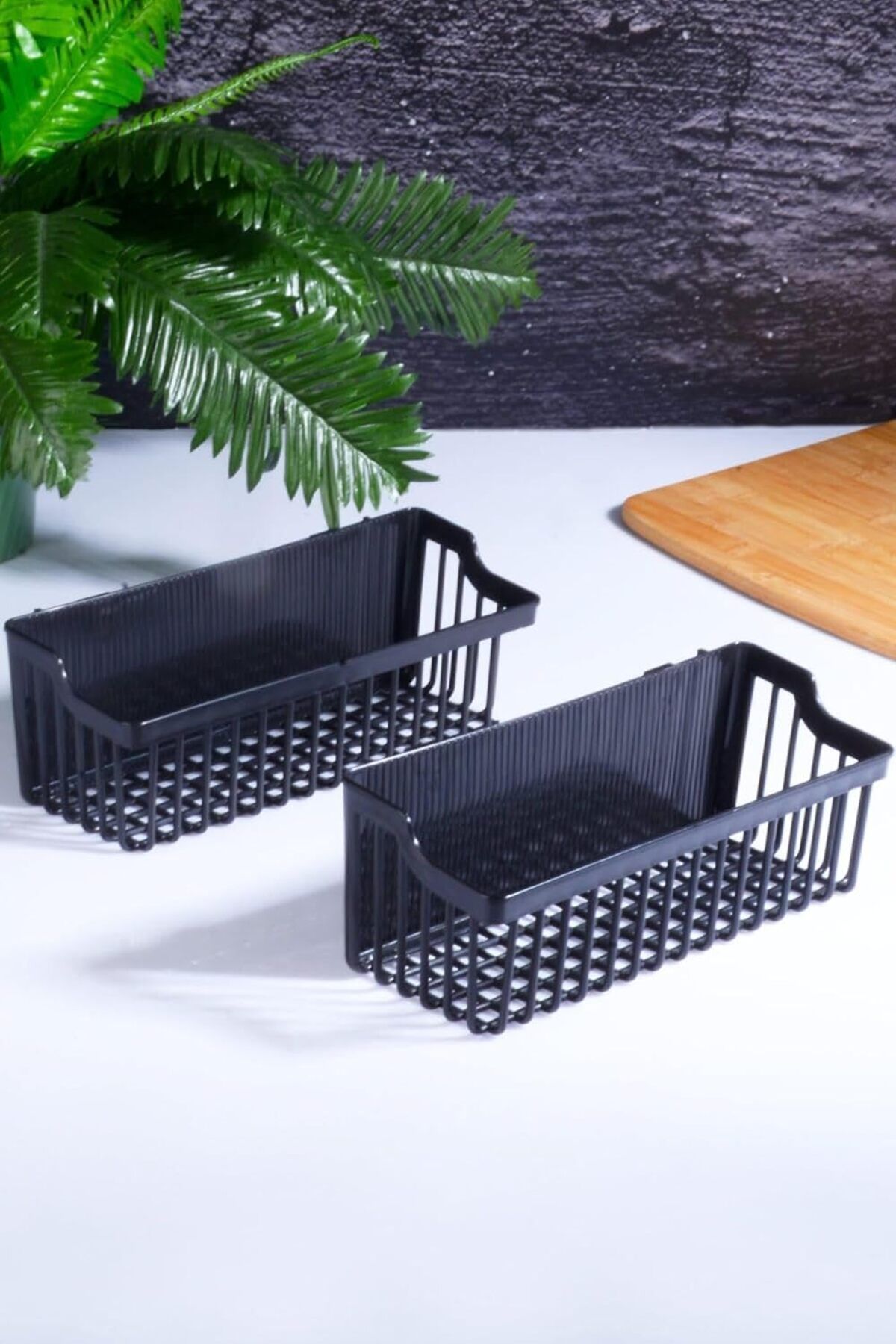 STOREMAX mrttnca Kitchen 2 Adet Yapışkanlı Çok Amaçlı Banyo - Mutfak Rafı Plastik Şampuanlık Organiz