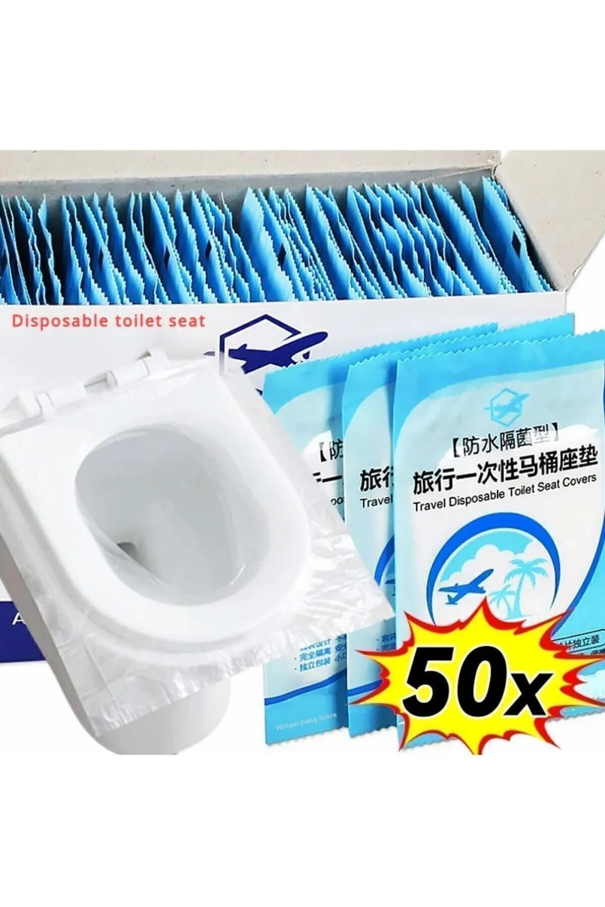 STOREMAX mrttnca 50 Adet Tek Kullanımlık Klozet Örtüsü Klozet Poşeti Klozet Kapak Örtüsü Dispenseri