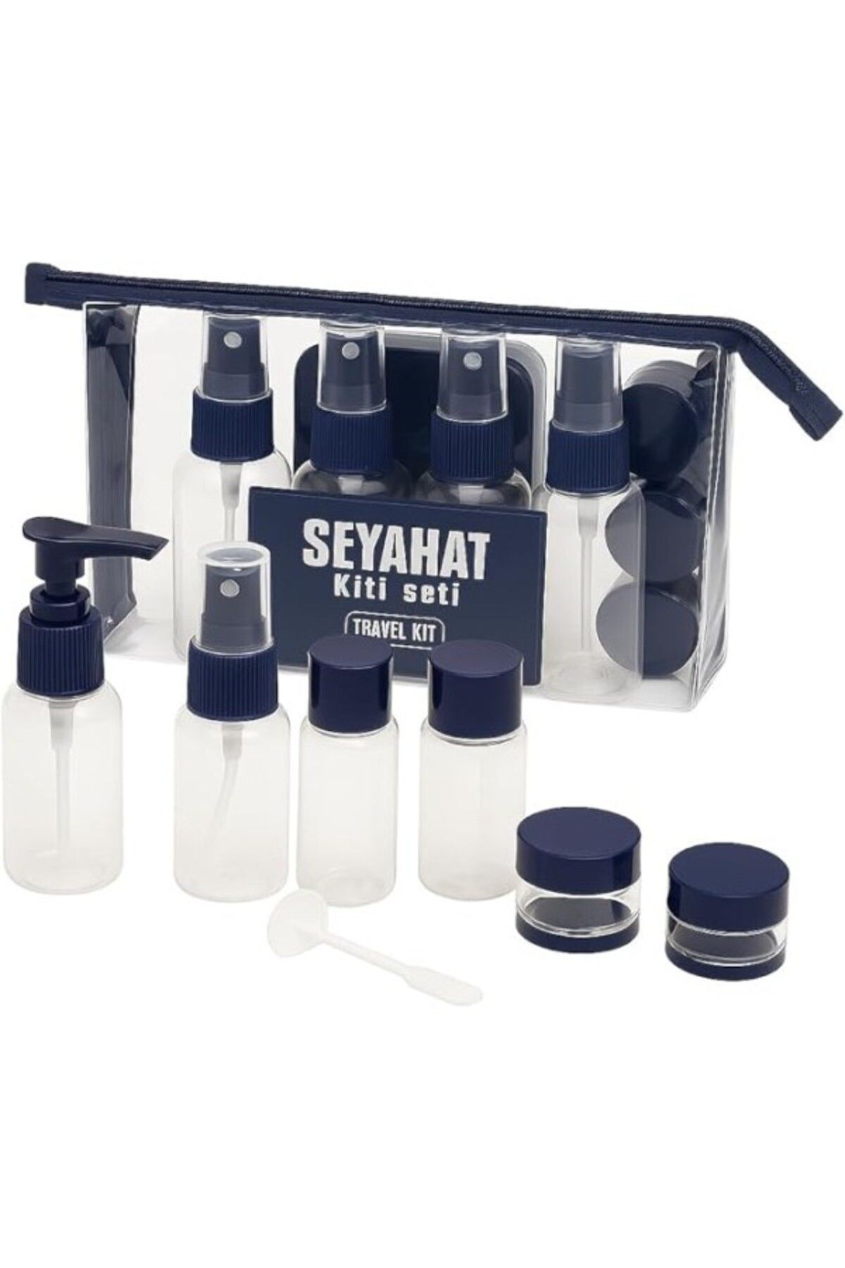 ShopZum Suwors Seyahat Tipi Kozmetik Şişe Seti – 9 Parça | Sprey &amp;amp; Pompa Şişe, Krem Kabı, Mini Huni