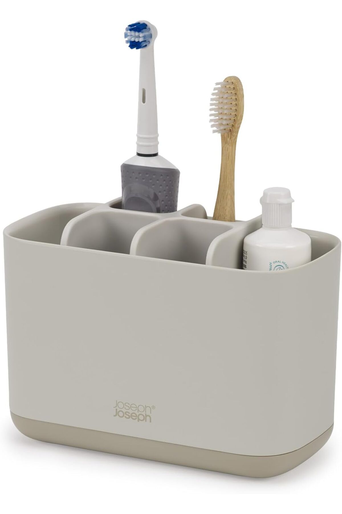 STOREMAX mrttnca Joseph Easy-Store Caddy, diş fırçası tutucu, banyoda saklama, büyük, mat yüzey, bej t