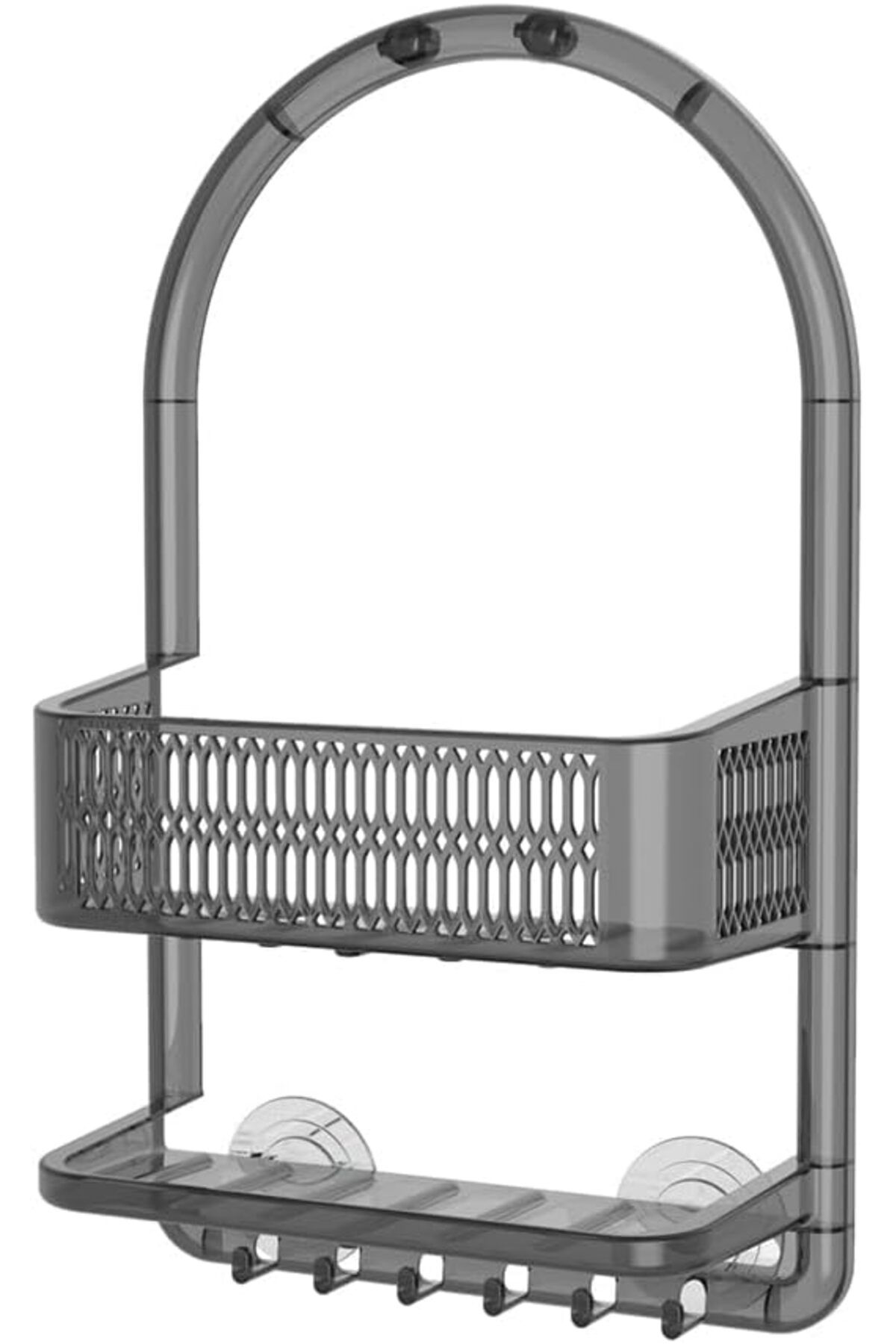STOREMAX mrttnca M-N48-25 Ceres Plastik Banyo Duş Rafı, Şeffaf Siyah trndymrt 1087243